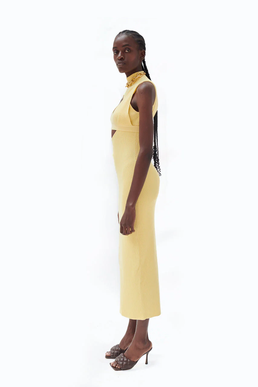 Darey Knit Dress | Pale Banana - Image 2