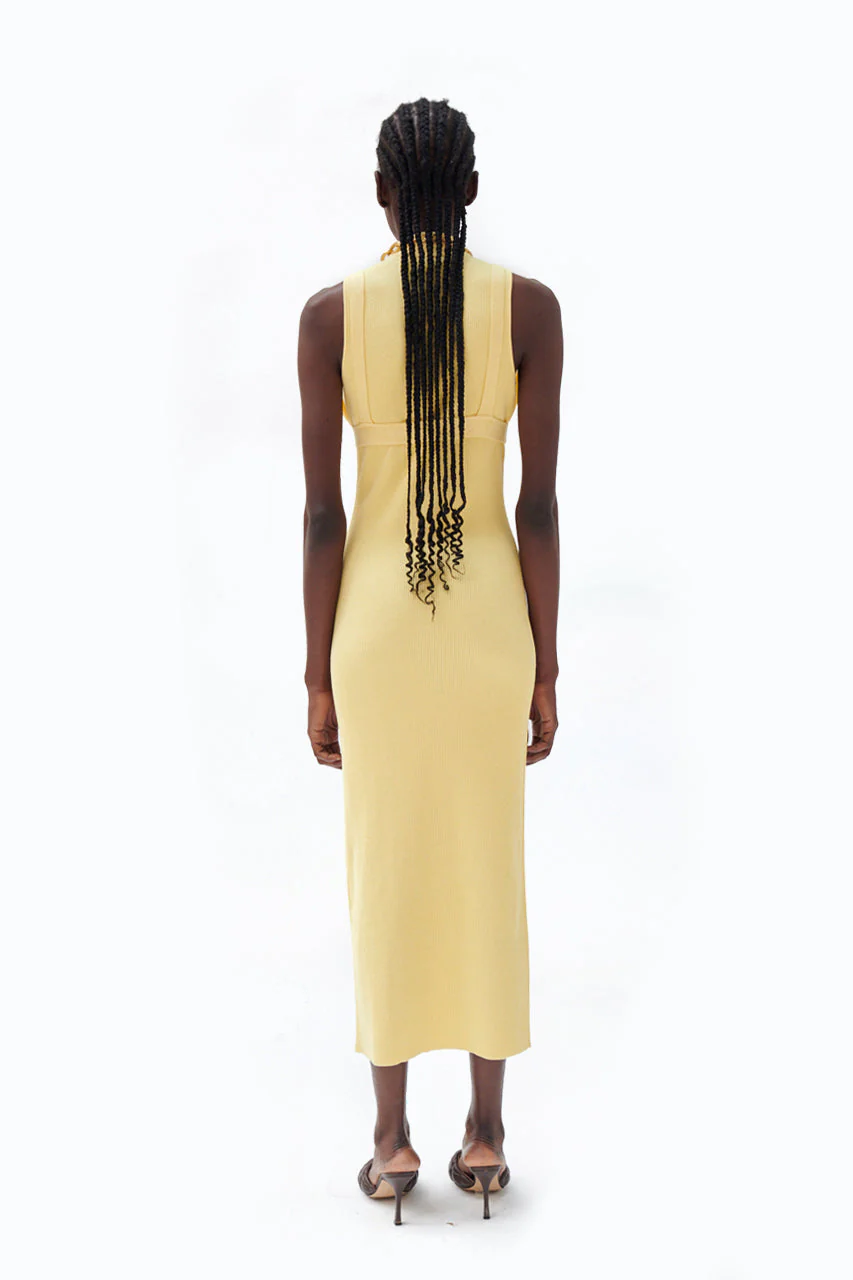 Darey Knit Dress | Pale Banana - Image 3