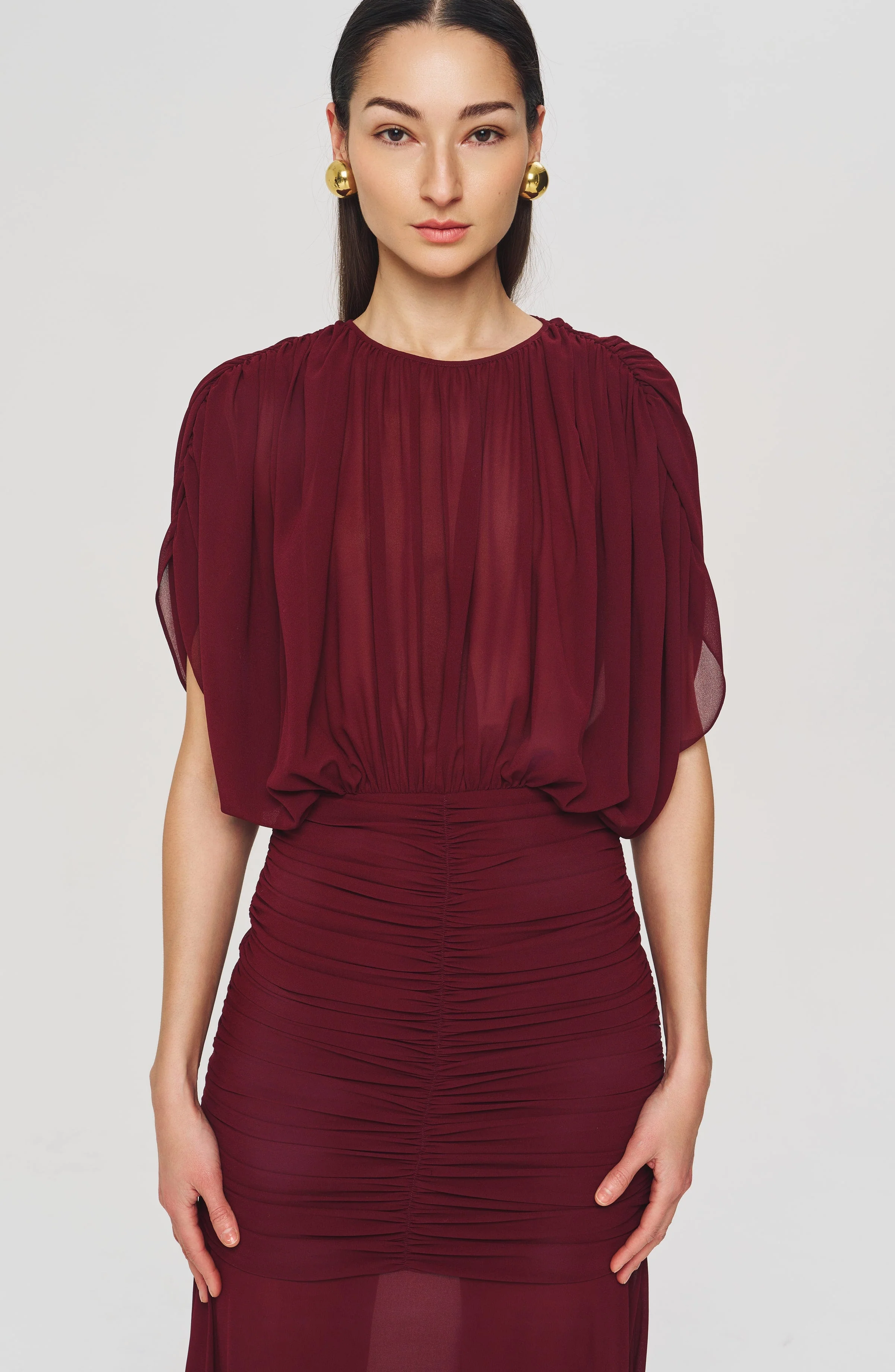 Louisa Dress | Burgundy - Image 3