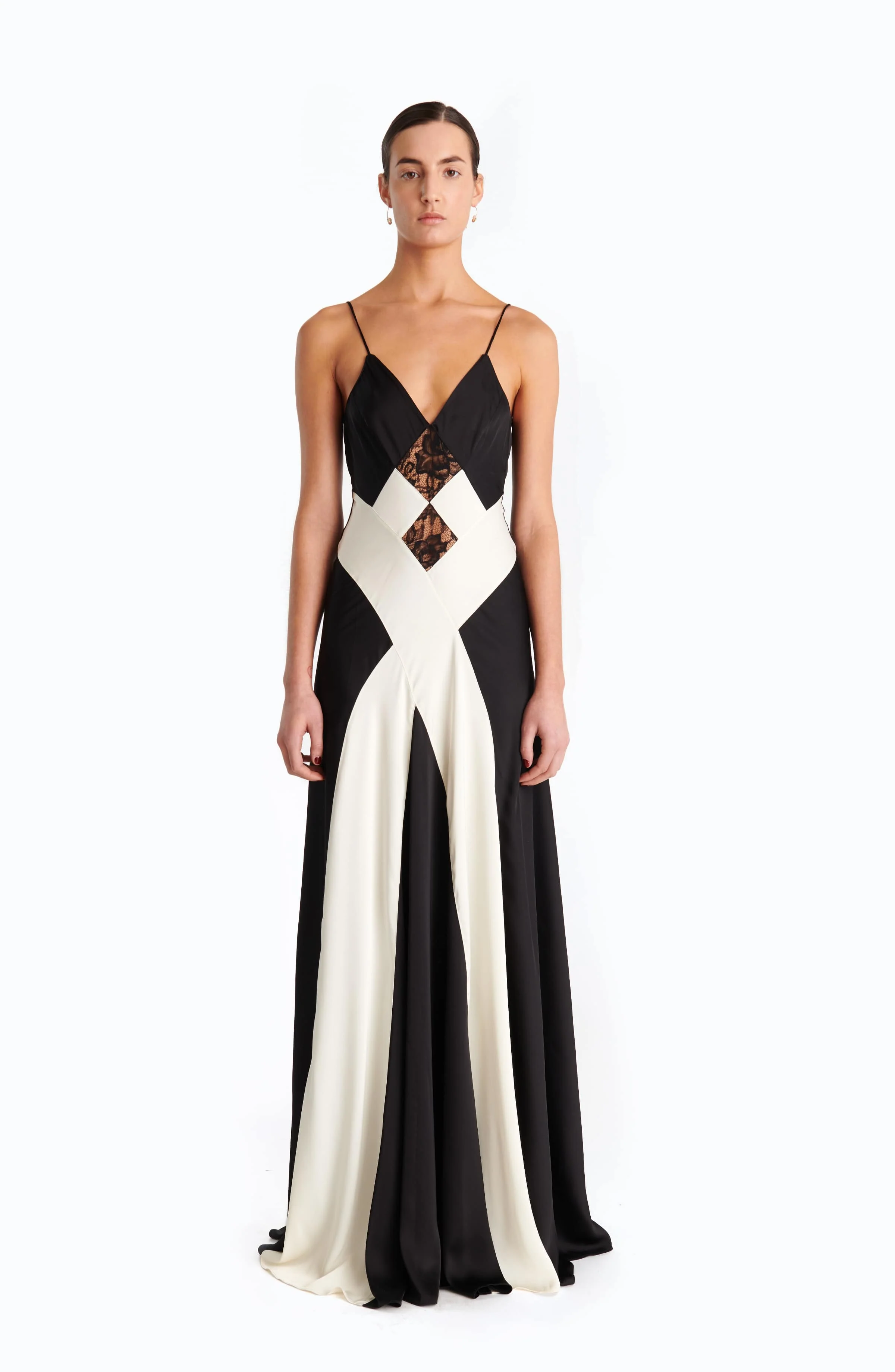 Luxy Dress | Ivory Black Combo