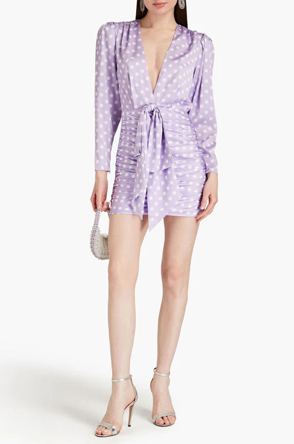 Lyric Dress | Purple White Dot - Image 2