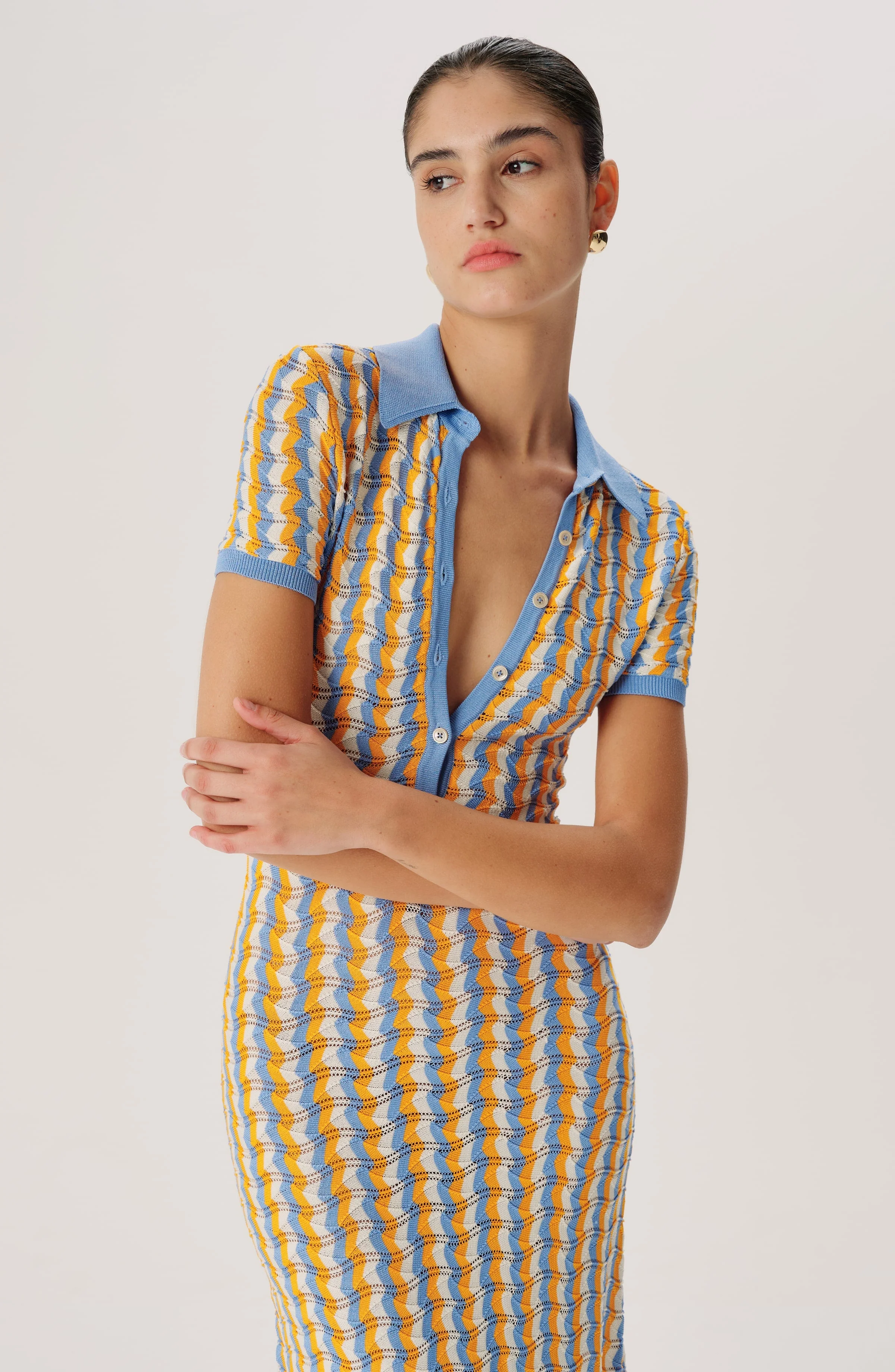 Quinlan Knit Dress | Cornflower Multi - Image 2