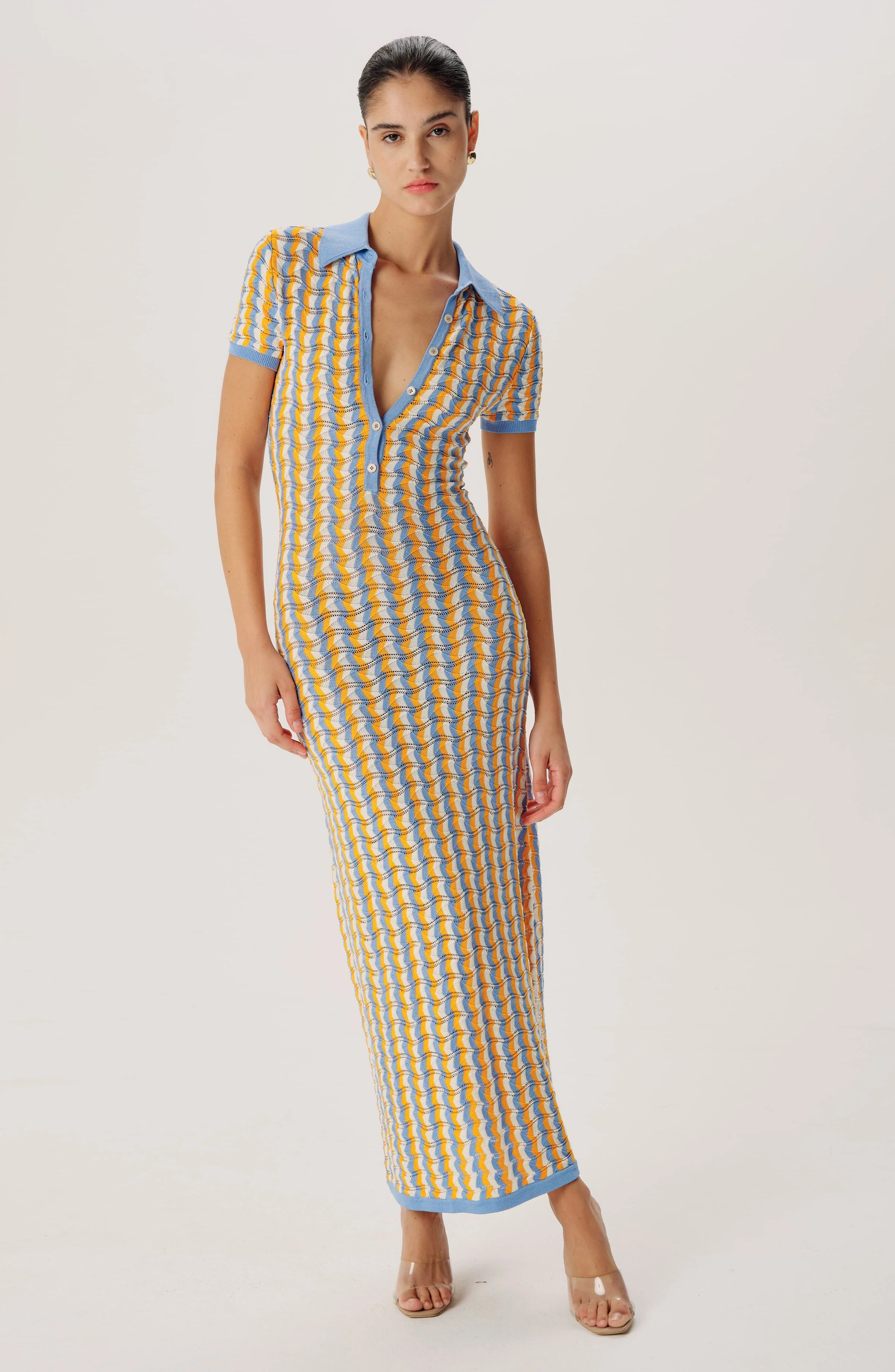 Quinlan Knit Dress | Cornflower Multi - Image 3