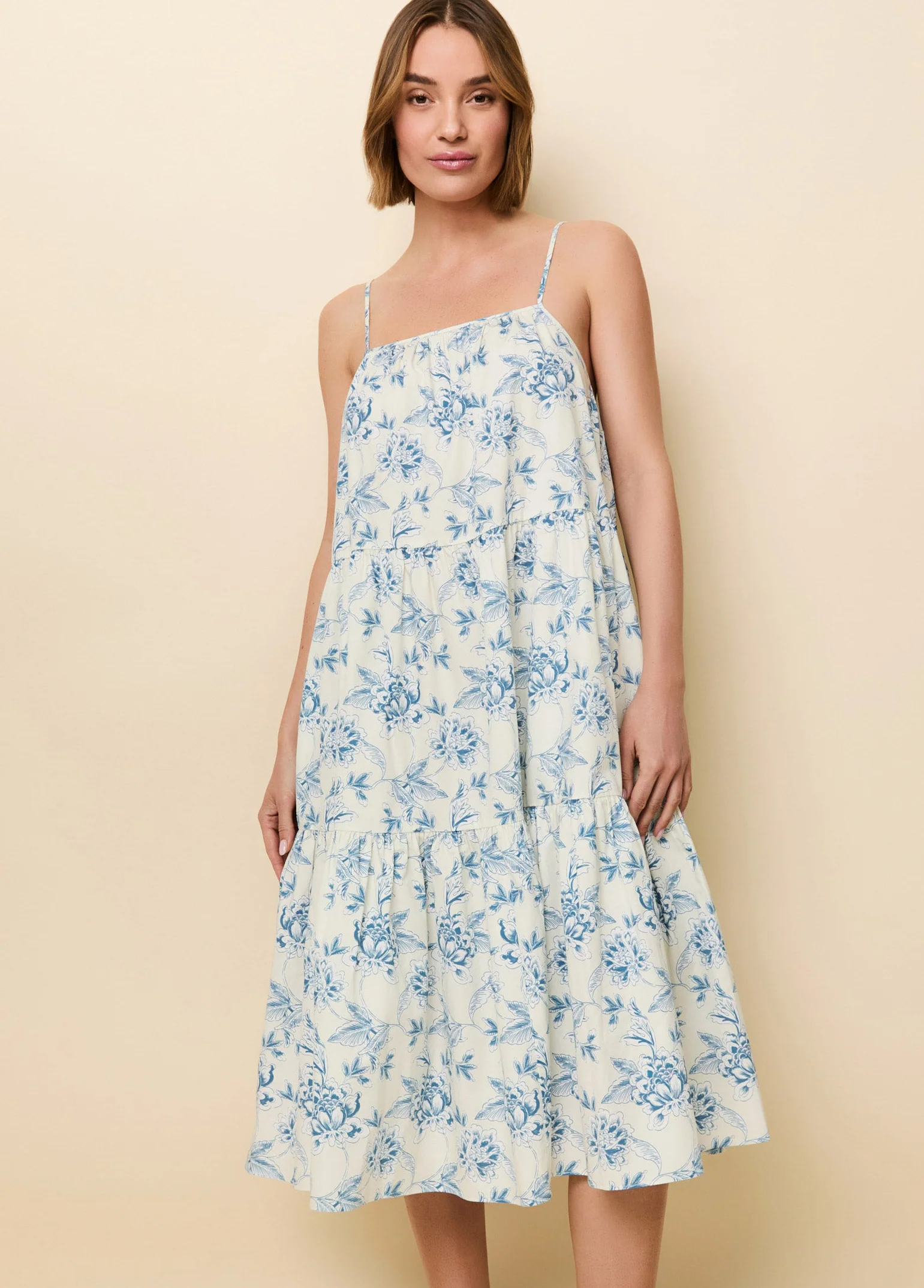 Addison Dress | French Blue / Brule Toile