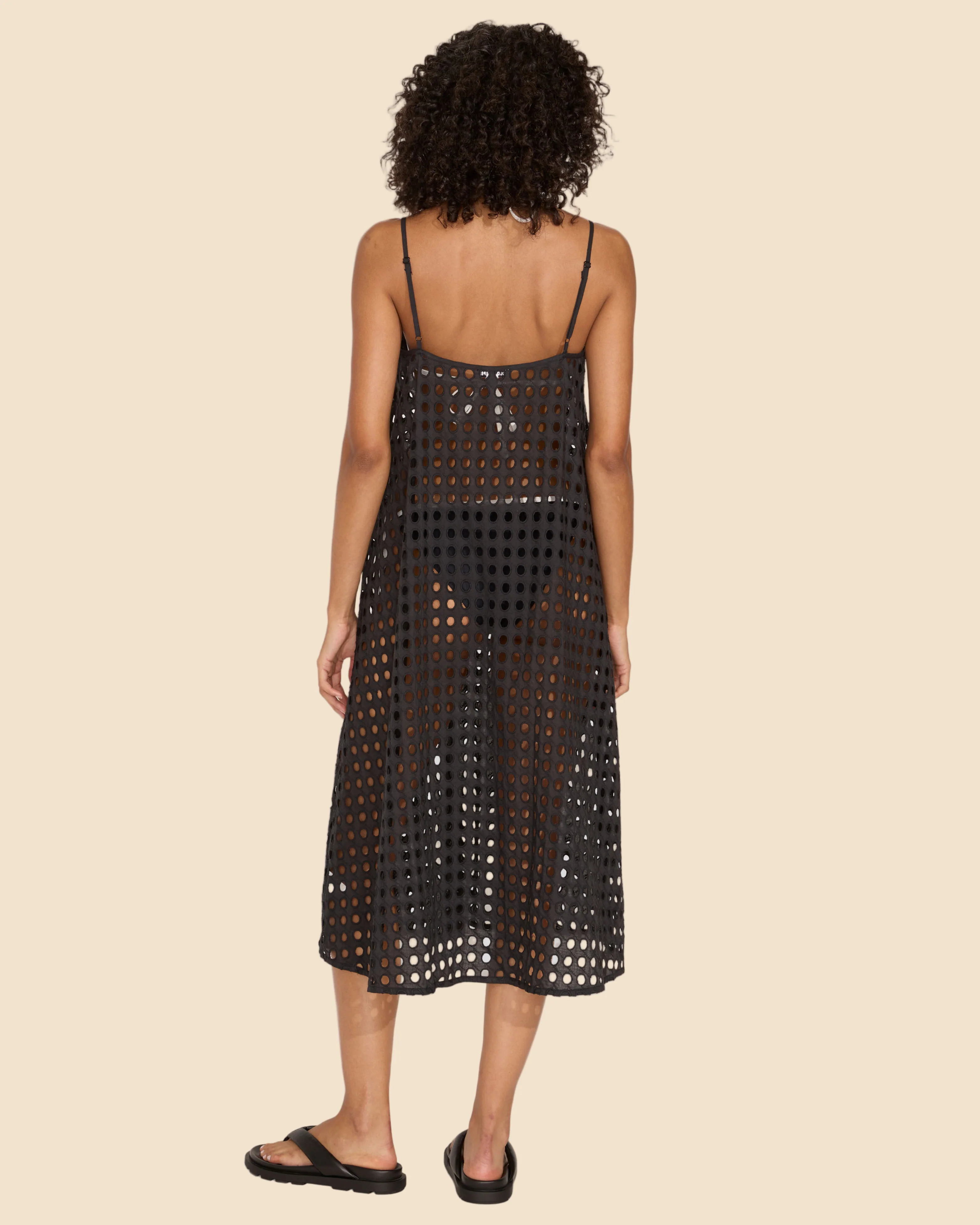 Annika Midi Dress Classic Eyelet | Noir - Image 2