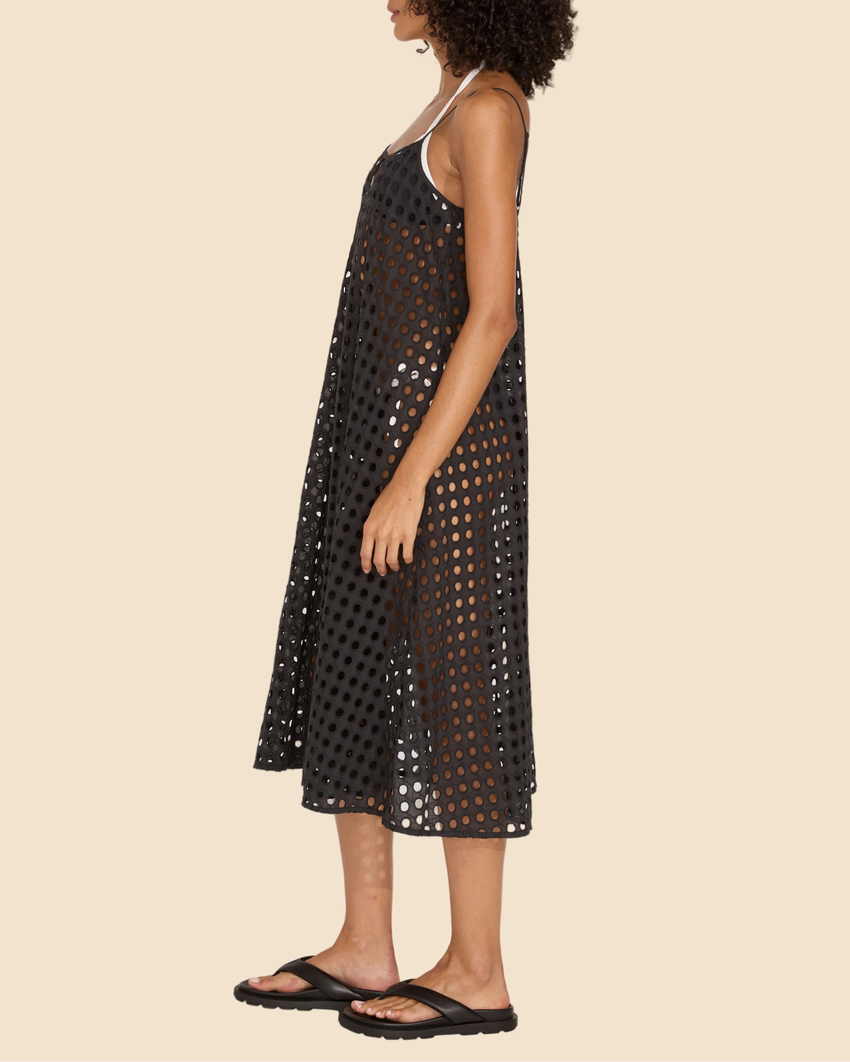Annika Midi Dress Classic Eyelet | Noir - Image 3