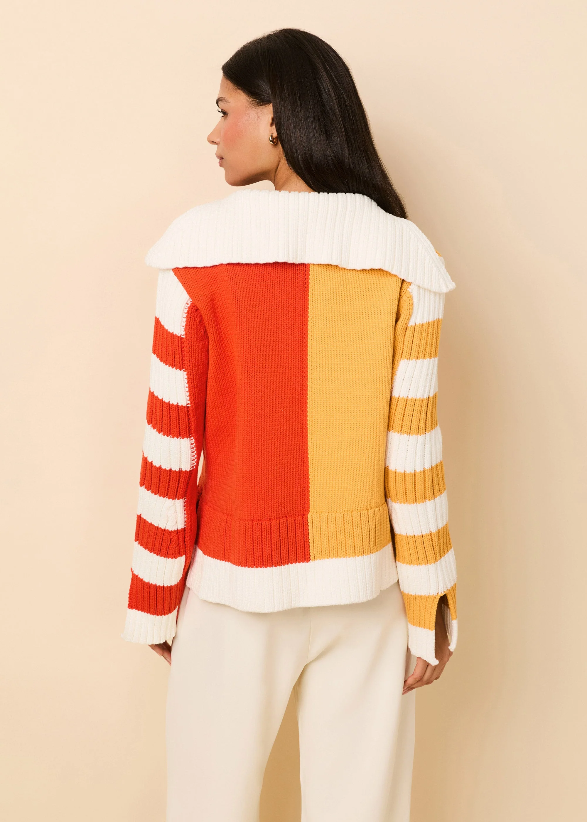 Jack Sweater Colorblock | Pineapple / Habanero - Image 2
