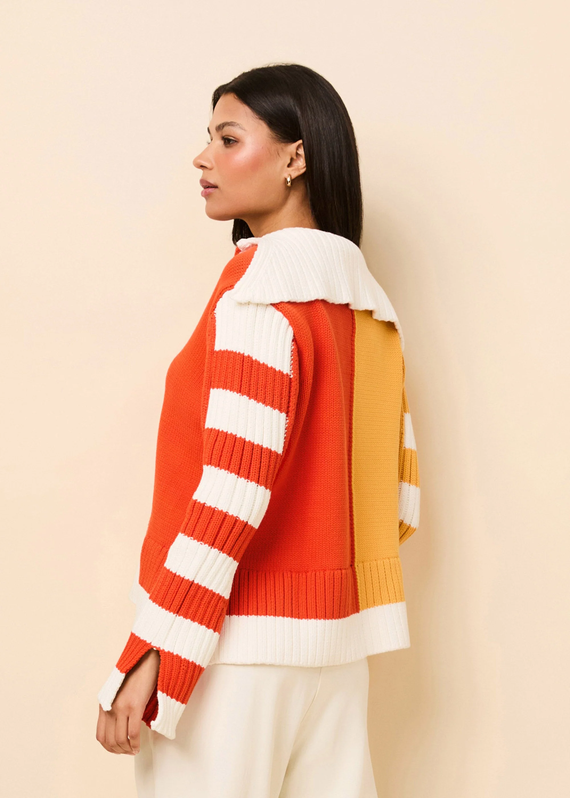 Jack Sweater Colorblock | Pineapple / Habanero - Image 4
