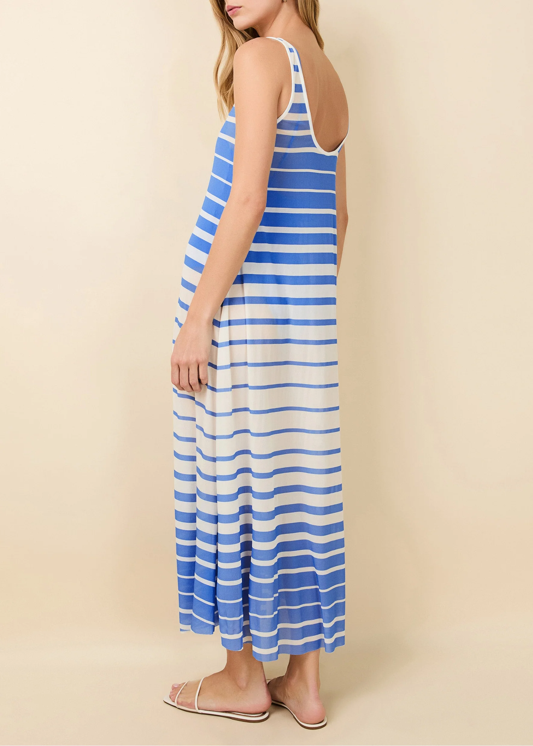 Jessica Dress | Marina Blue Sunset Stripe - Image 4