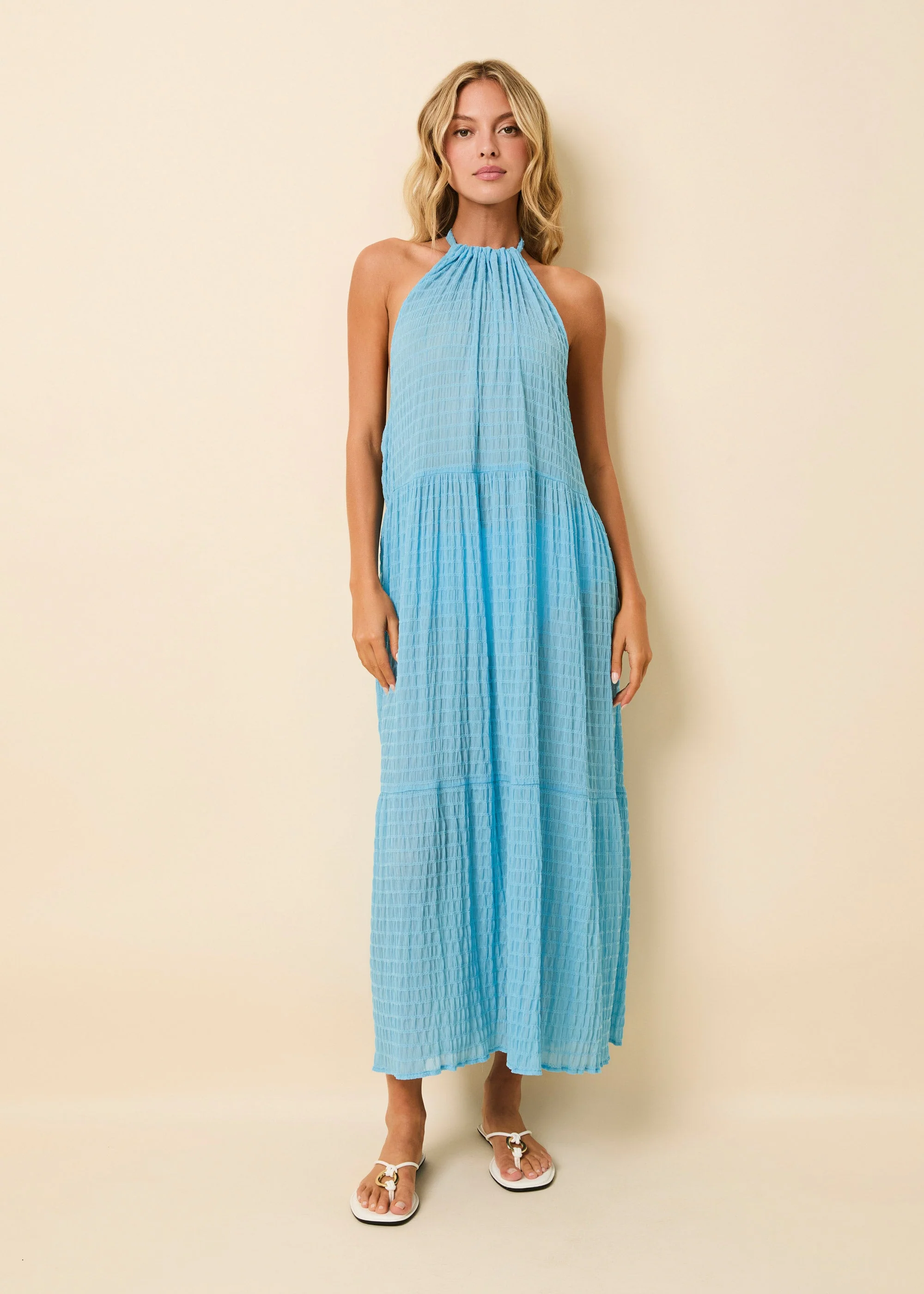 Kai Dress Smocked | Ocean Mist - Image 2