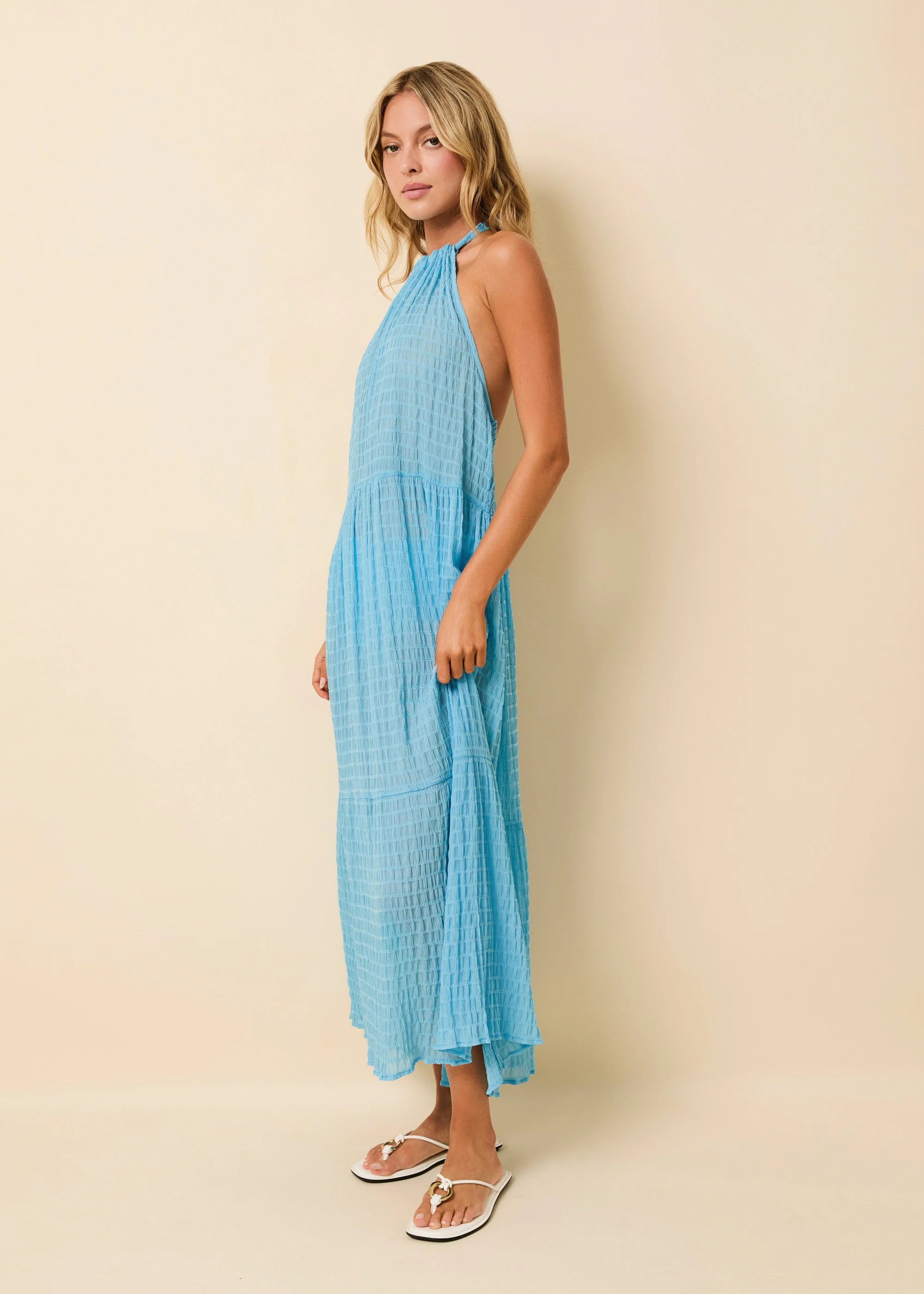 Kai Dress Smocked | Ocean Mist - Image 4