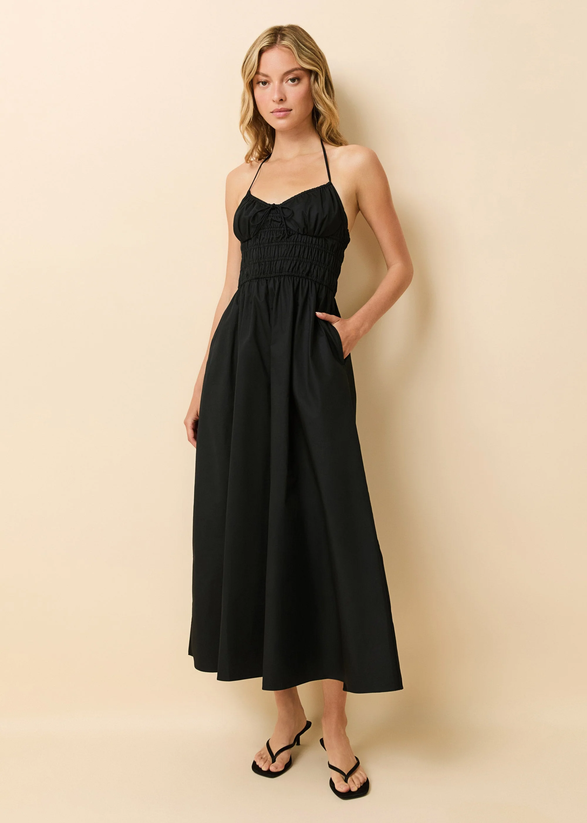 Lolita Halter Dress Poplin | Noir