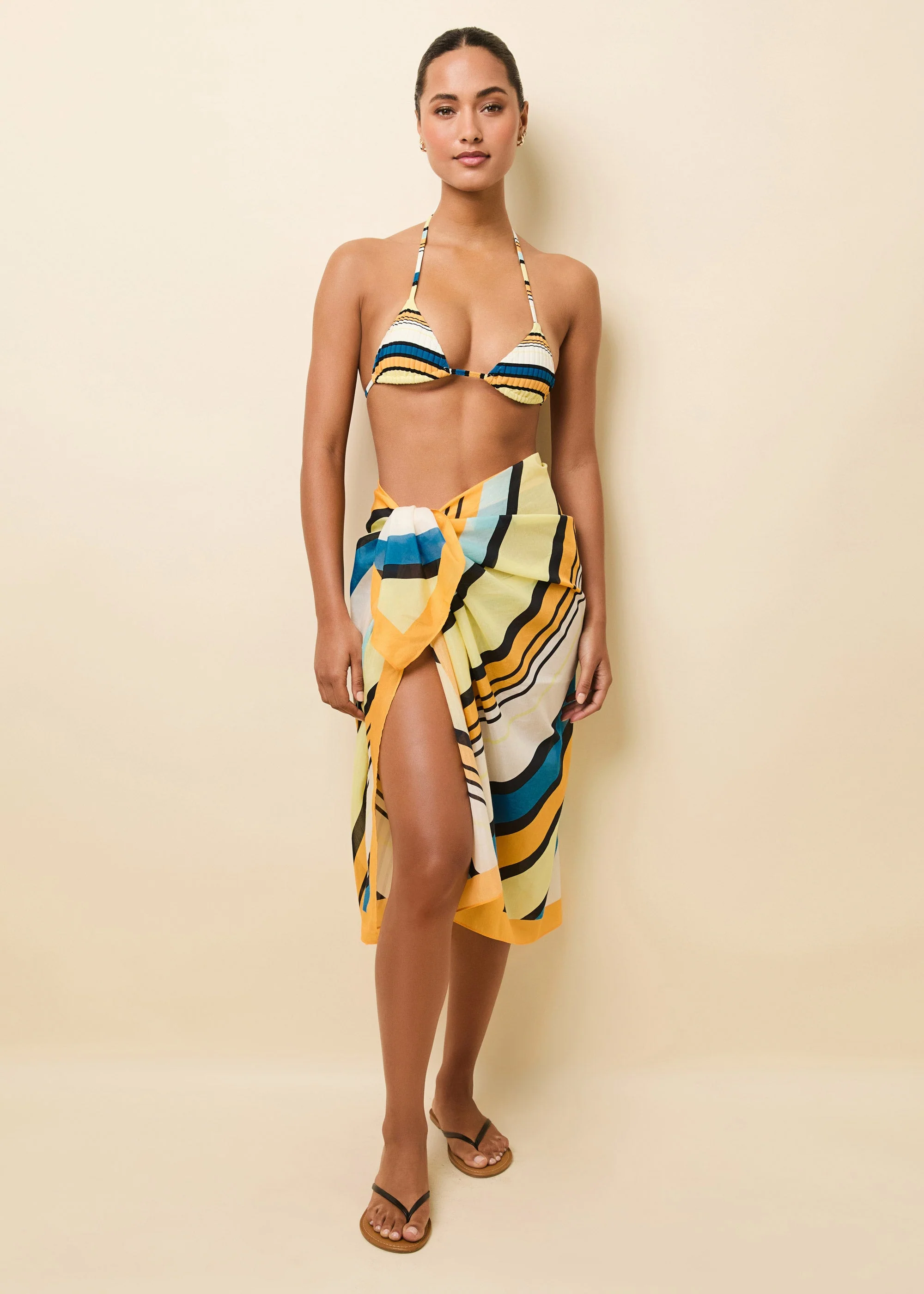 Silk Blend Pareo | Riviera Stripe