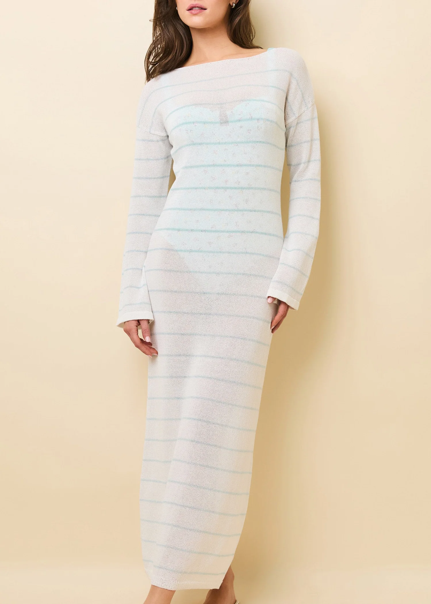 Polly Dress | Micro Stripe Brule