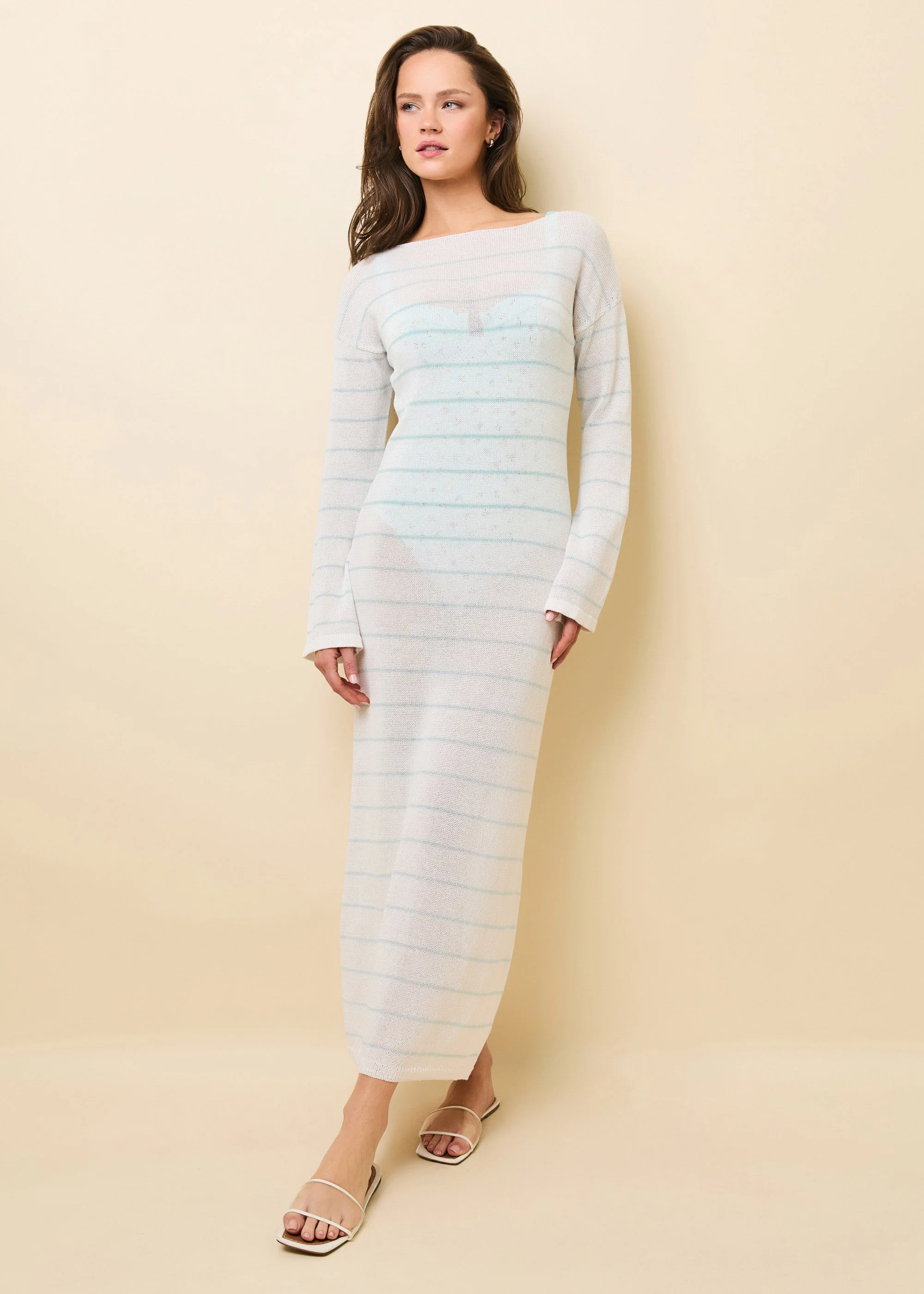 Polly Dress | Micro Stripe Brule - Image 2