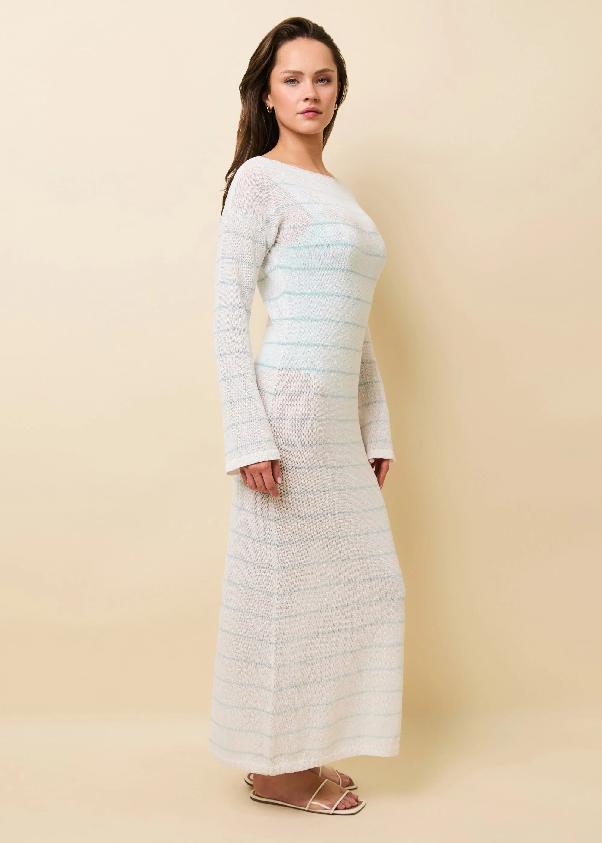 Polly Dress | Micro Stripe Brule - Image 4