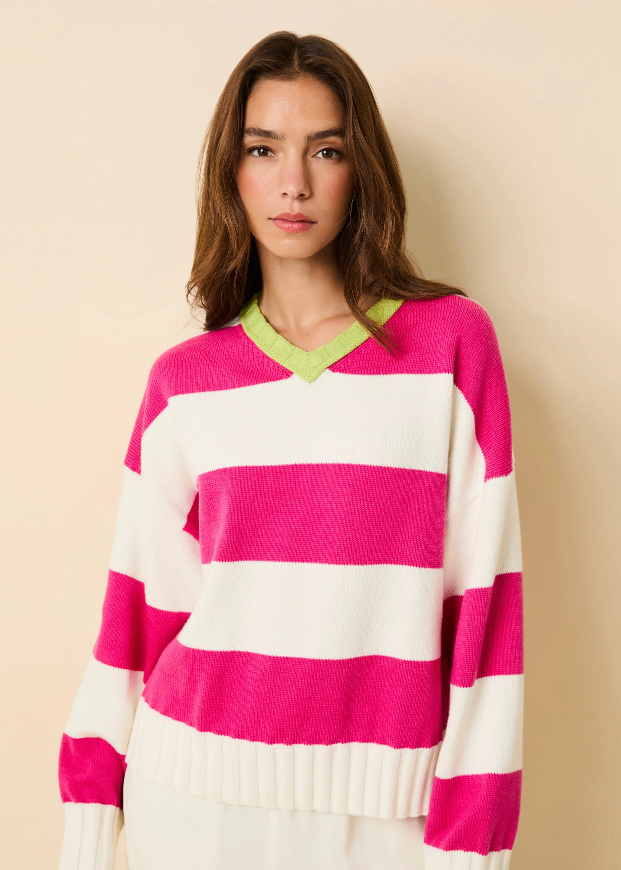 Reva Sweater Cotton Paradis | Paradise Pink / Sour Apple