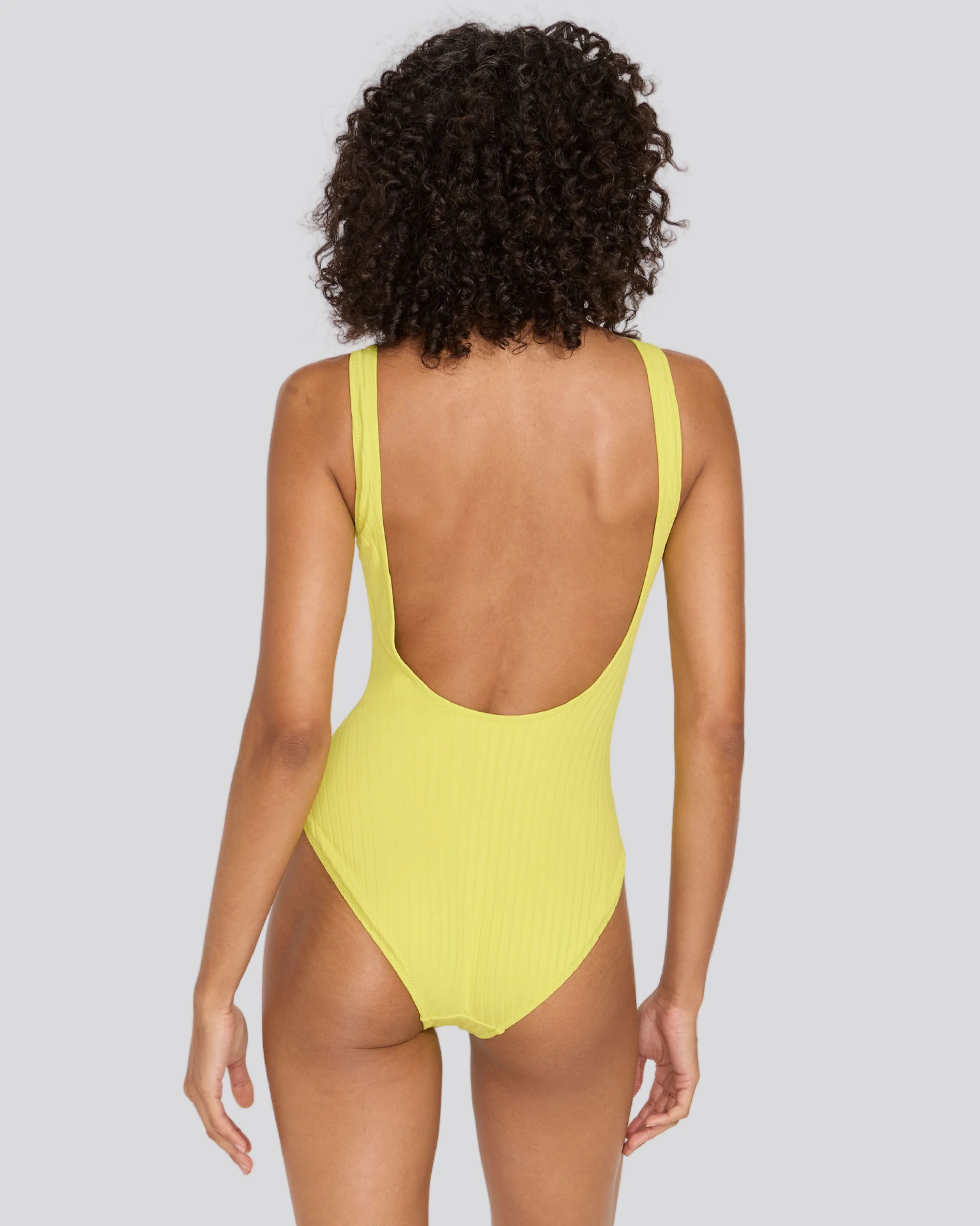 Anne-Marie Ribbed One Piece | Chartreuse - Image 2