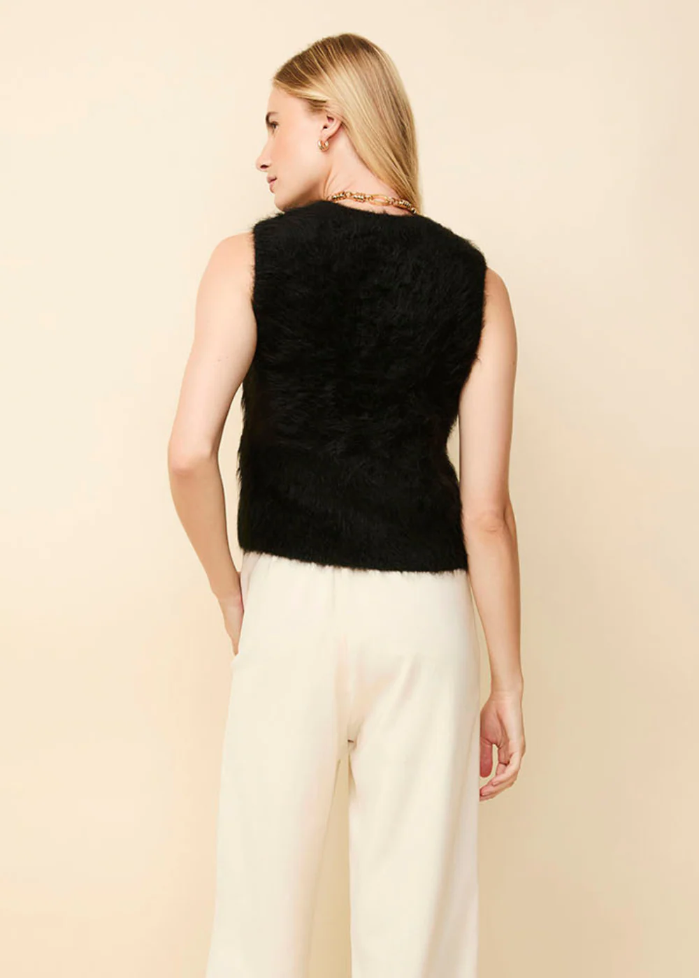 Carmella Alpaca Blend Sweater Vest | Noir - Image 3