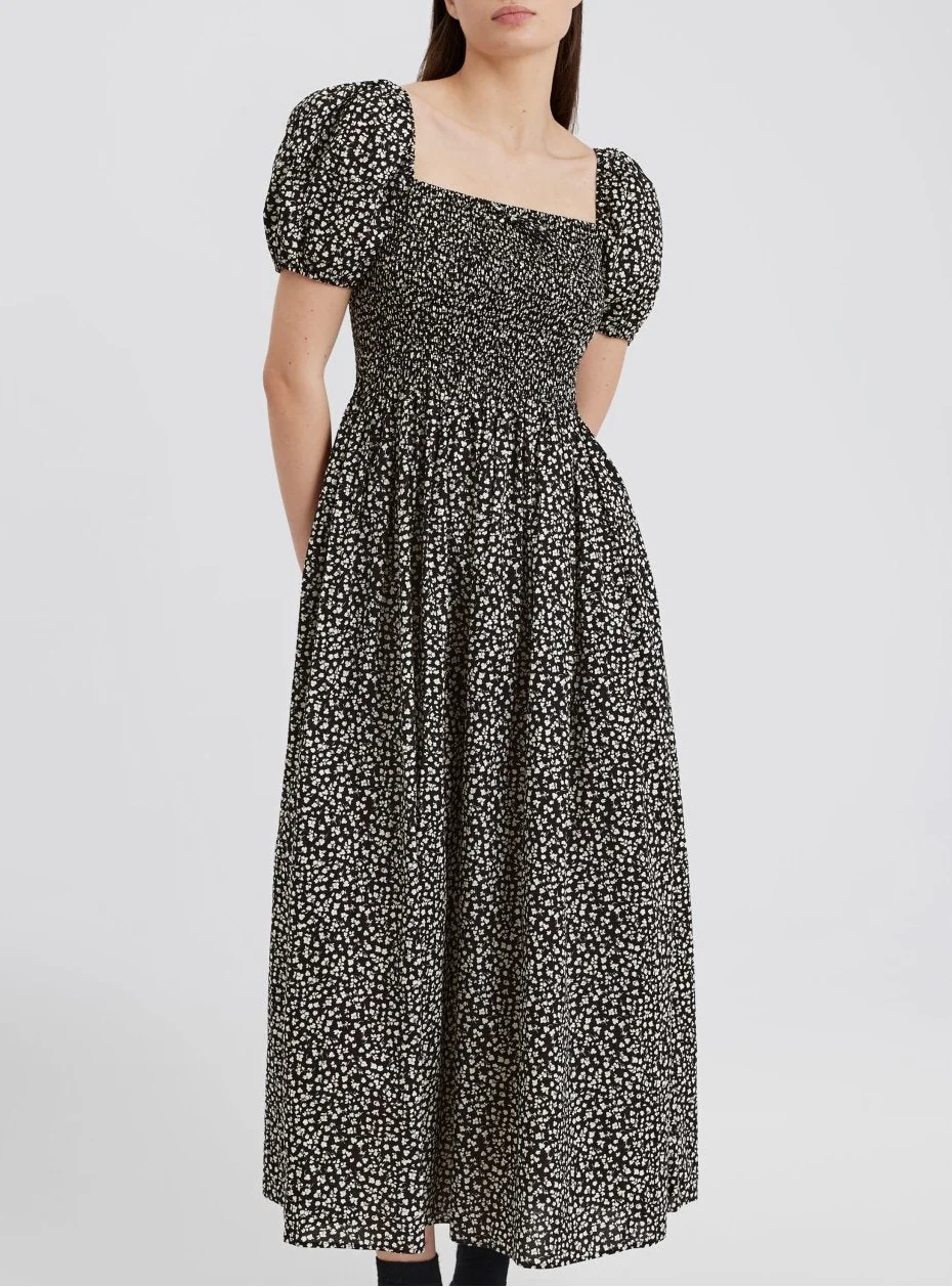 Corrina Dress | Ditsy Floral Noir