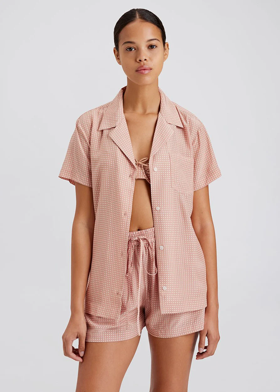 Dahlia Top | Baby Polkadot Taupe