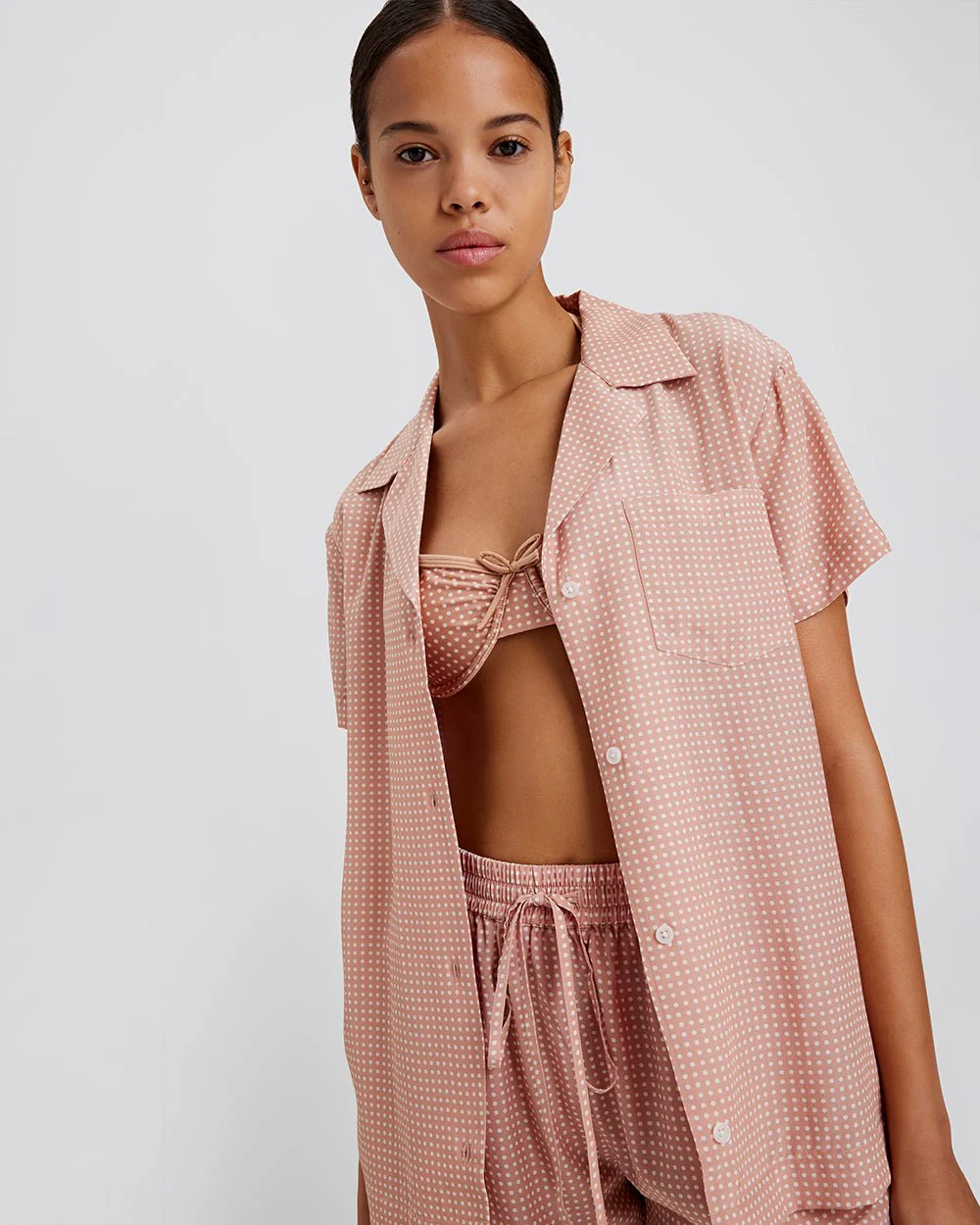 Dahlia Top | Baby Polkadot Taupe - Image 3