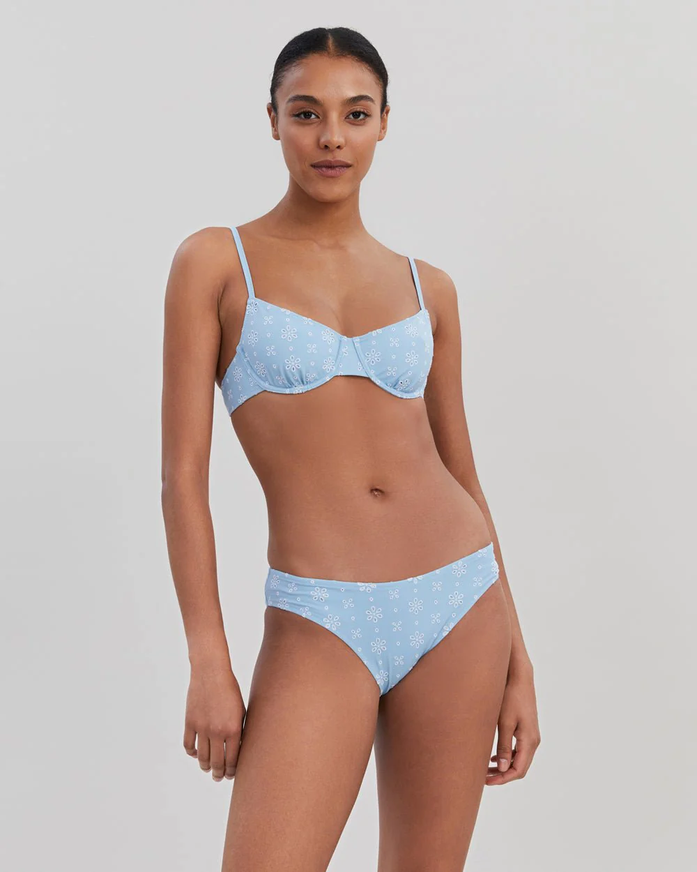 Daphne Eyelet Bikini Bottom | Powder Blue - Image 3