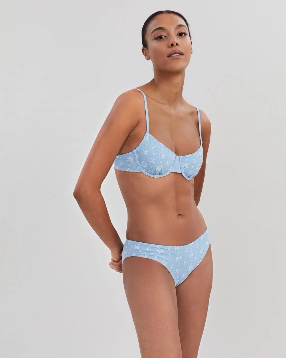 Daphne Eyelet Bikini Bottom | Powder Blue - Image 4