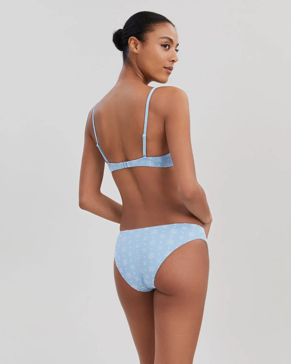 Daphne Eyelet Bikini Top | Powder Blue - Image 3