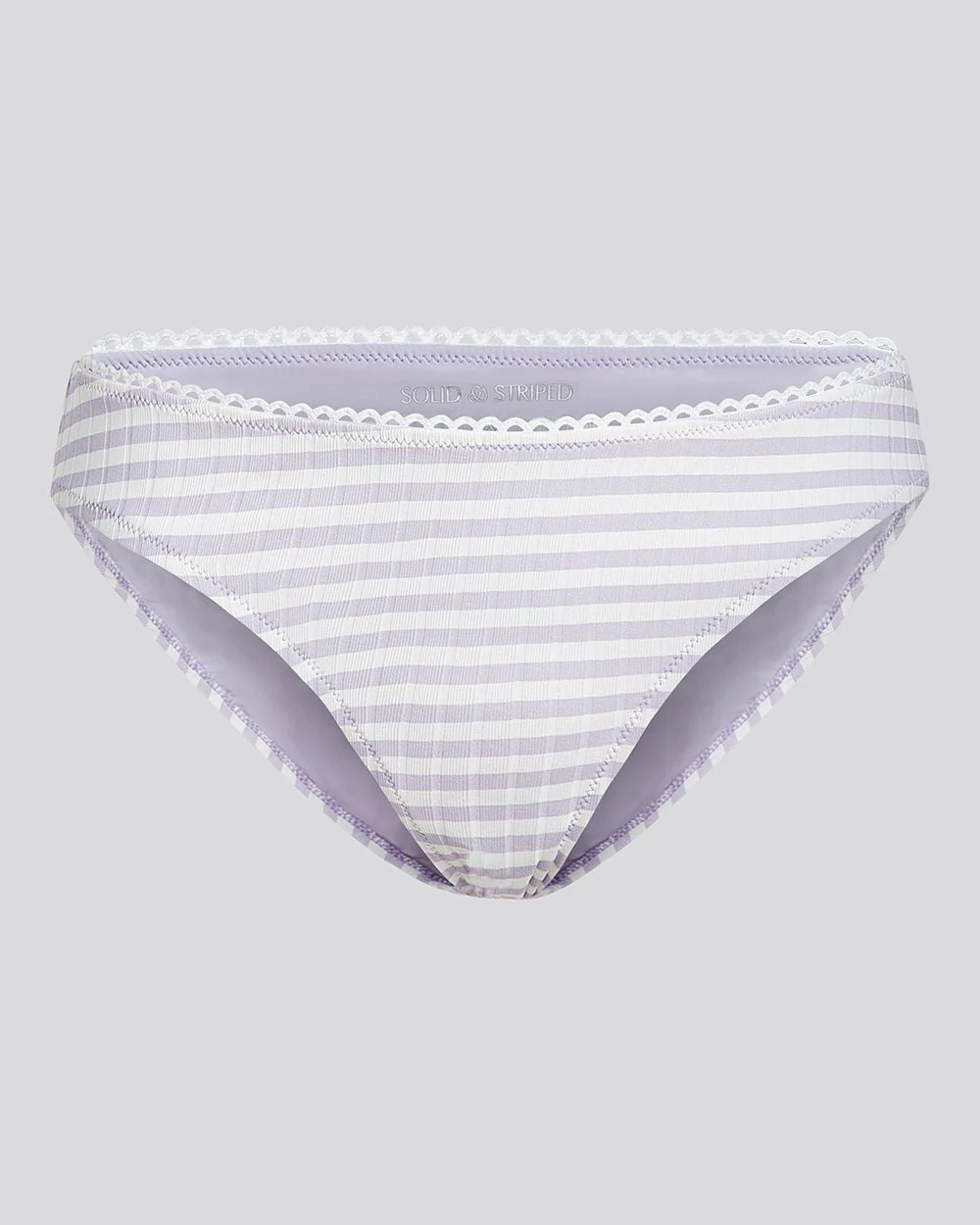 Daphne Ribbed Bikini Bottom | Lilac Stripe - Image 4