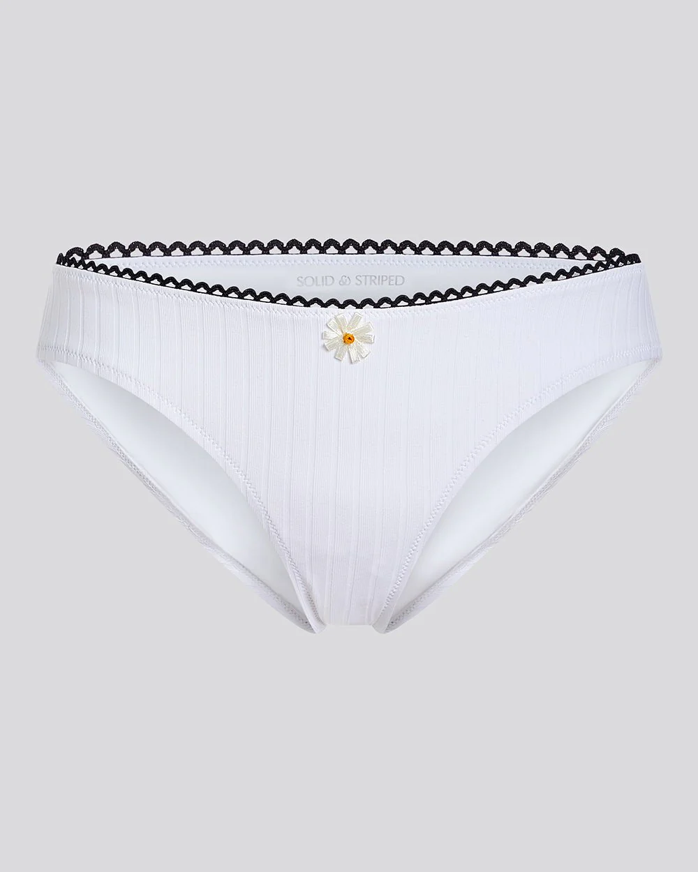 Daphne Ribbed Bikini Bottom | Optic White / Noir - Image 4