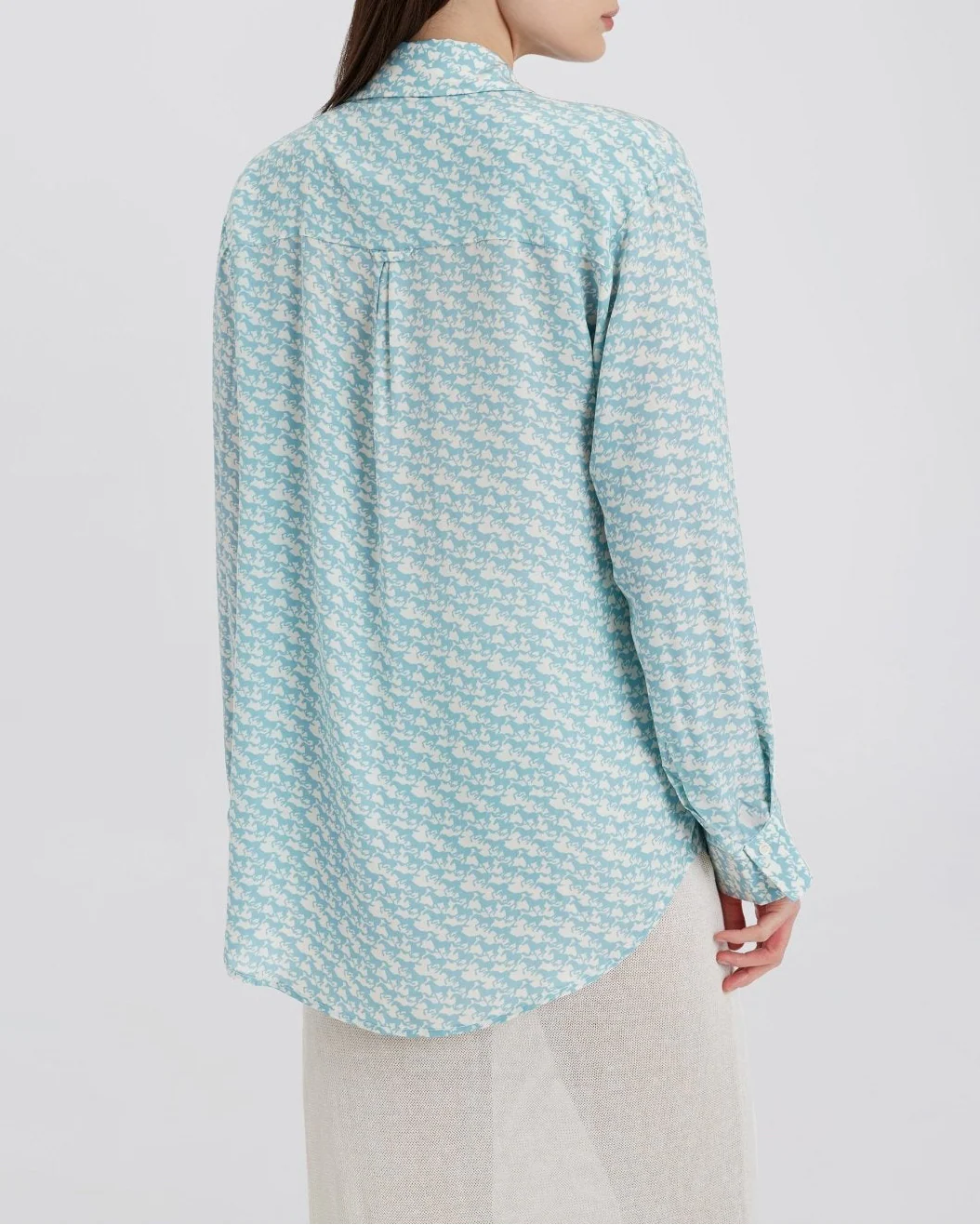 Delmore Button Down Shirt | Horse Print Hazy Blue - Image 2