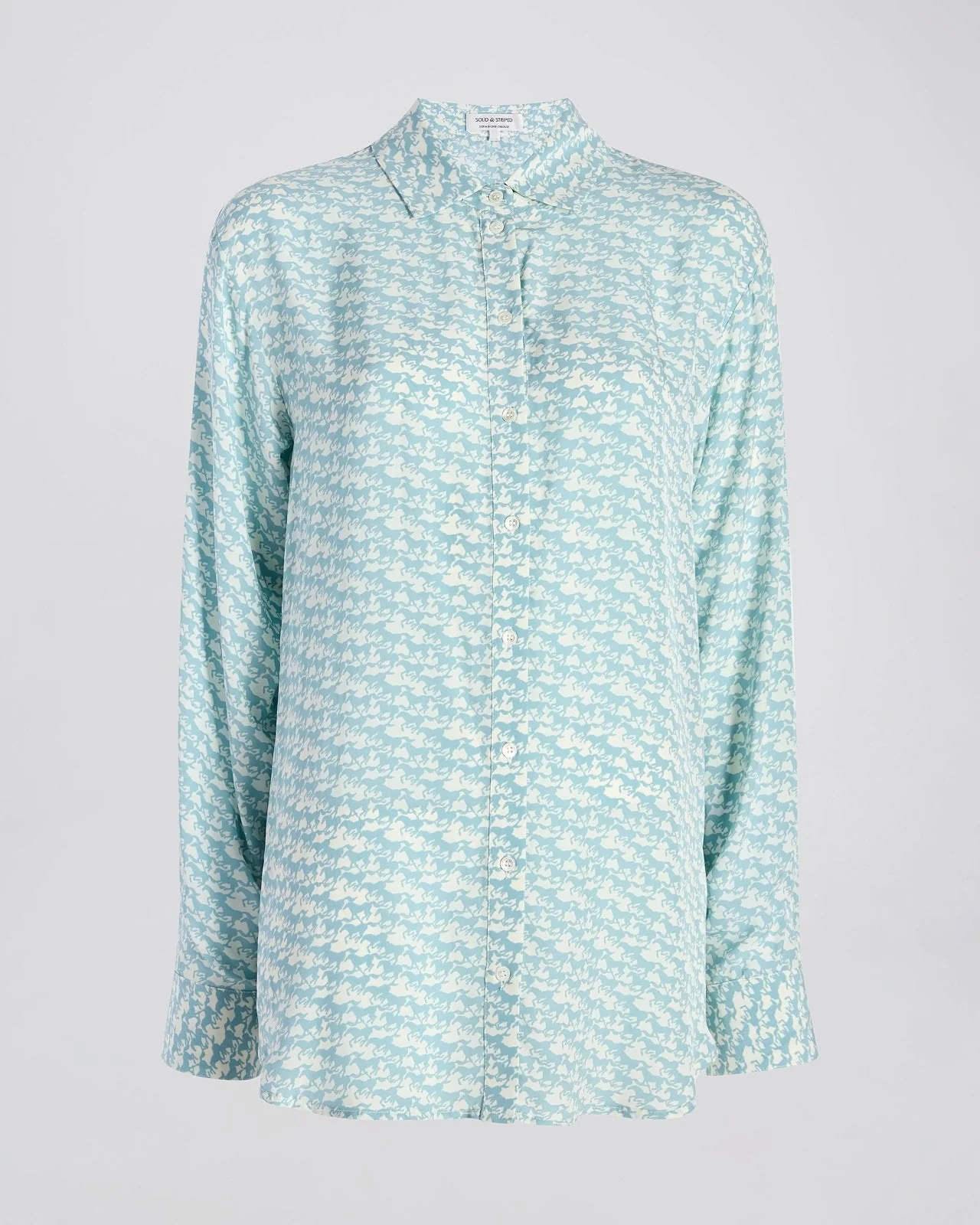 Delmore Button Down Shirt | Horse Print Hazy Blue - Image 4