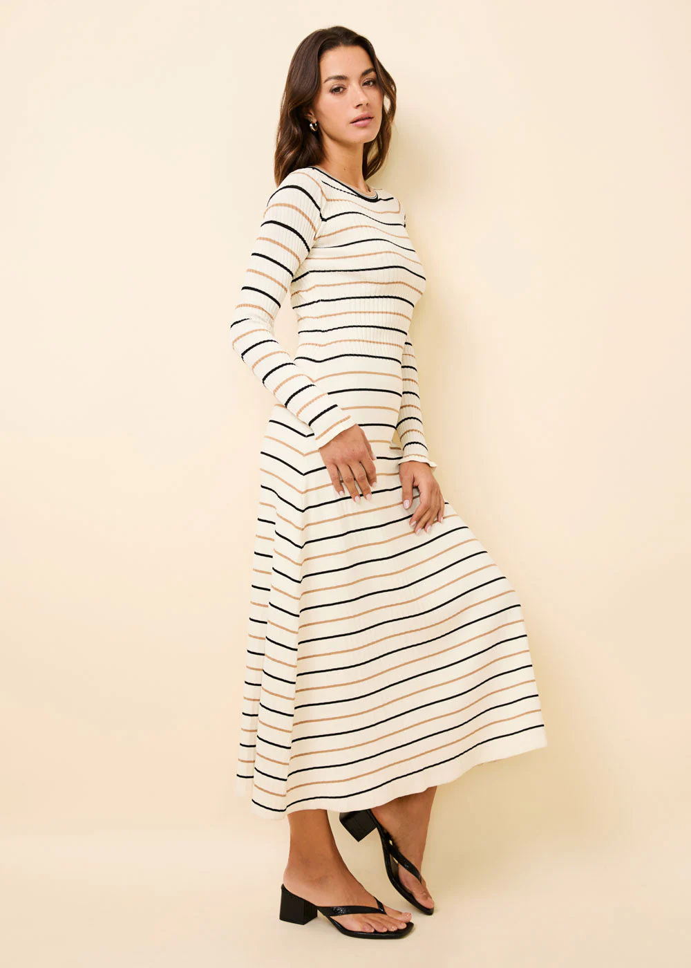 Dora Ribbed Knit Dress | Brule Multi Stripe - Image 2