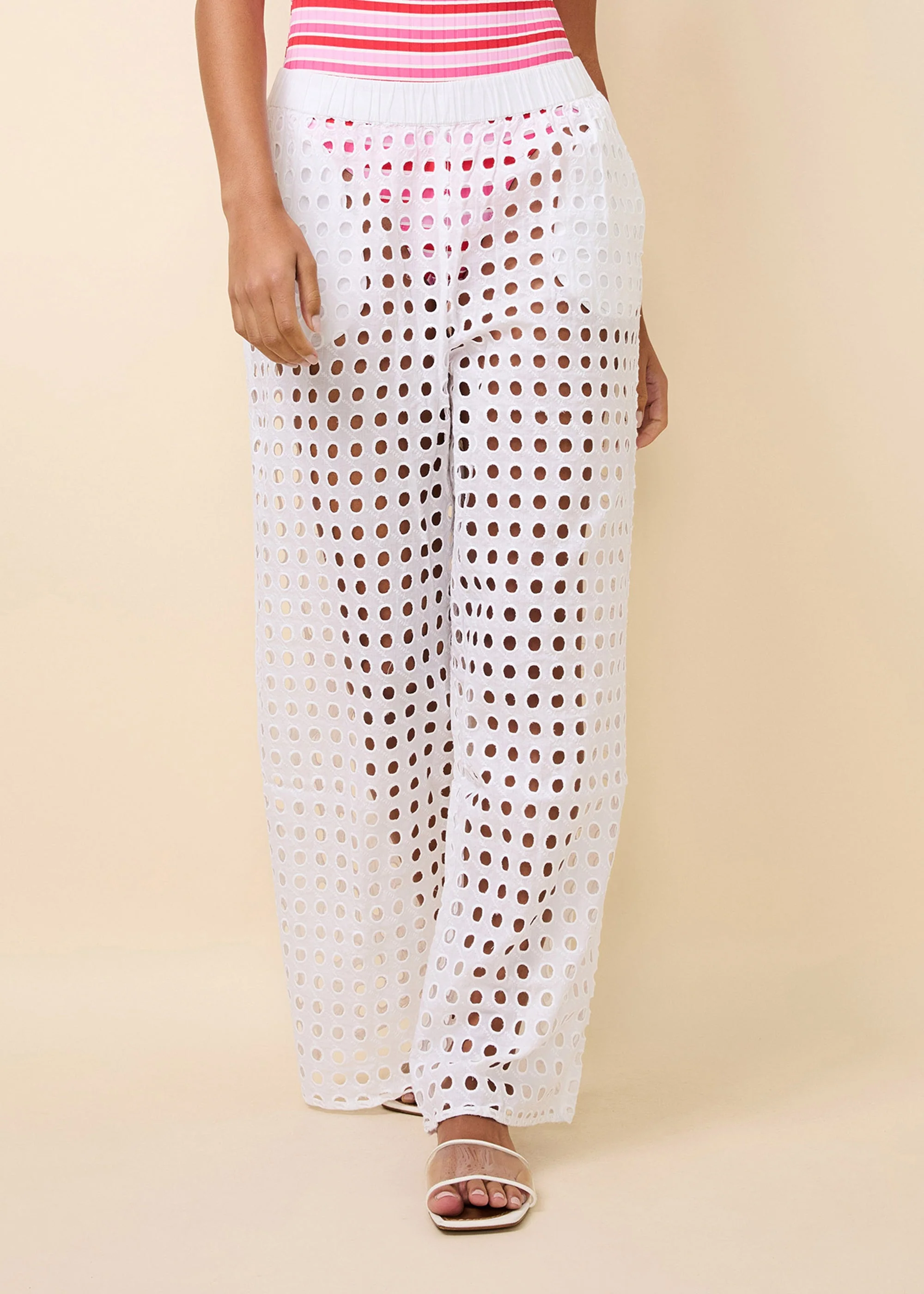 Eyelet Delaney Pant | Optic White