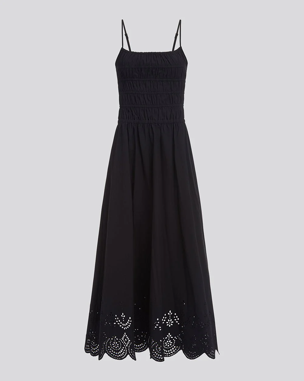 Eyelet Delta Midi Dress | Noir - Image 2