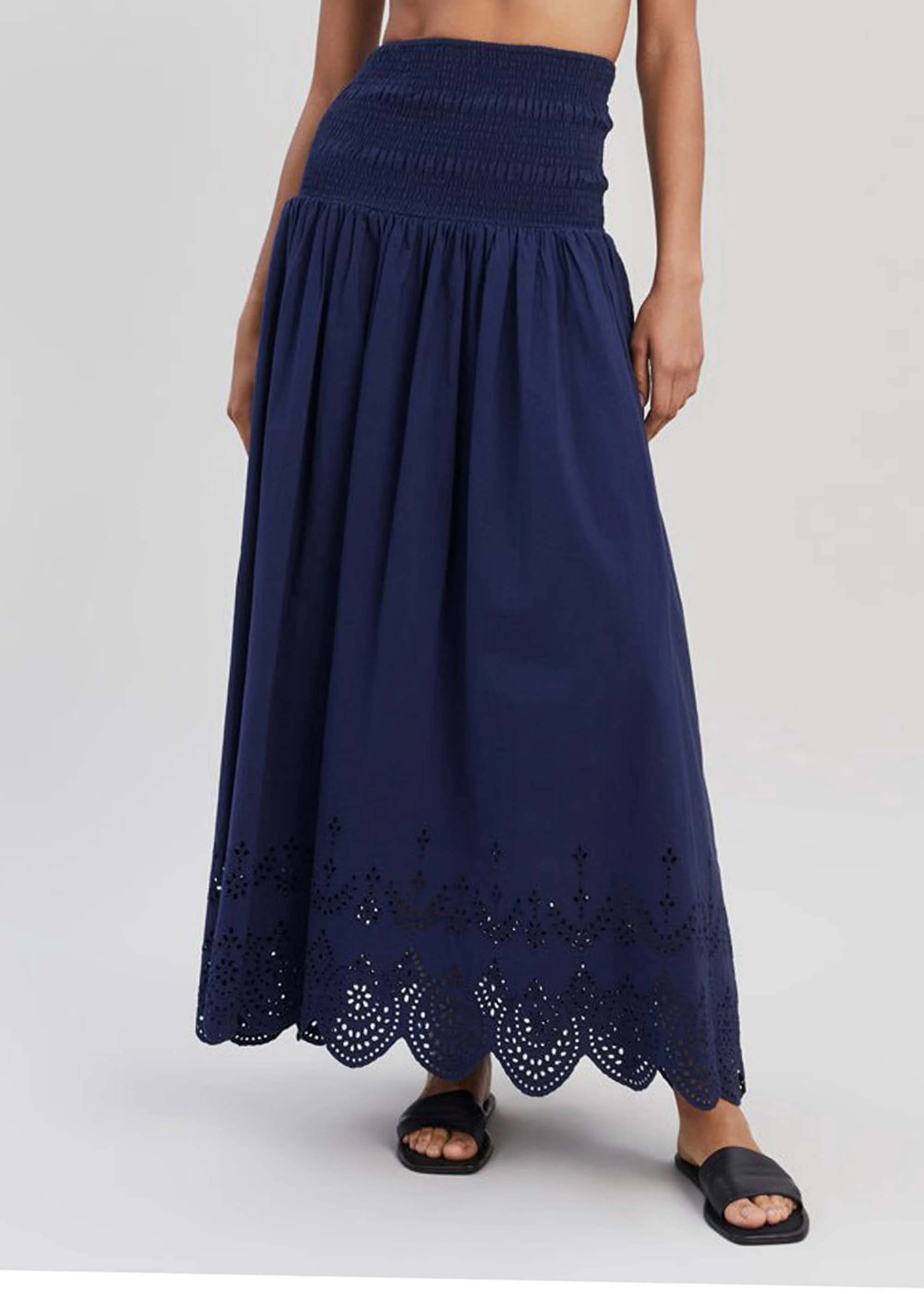 Eyelet Zaria Skirt | French Navy