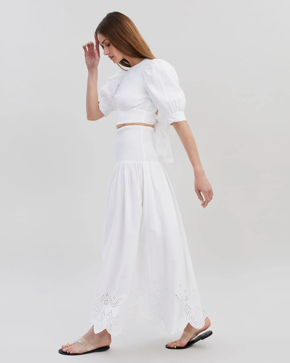 Eyelet Zaria Skirt | Optic White - Image 3