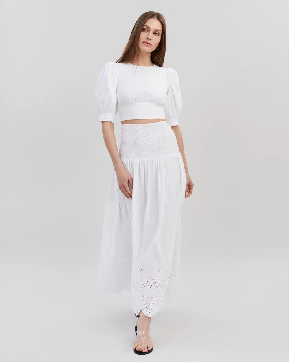Eyelet Zaria Skirt | Optic White - Image 4