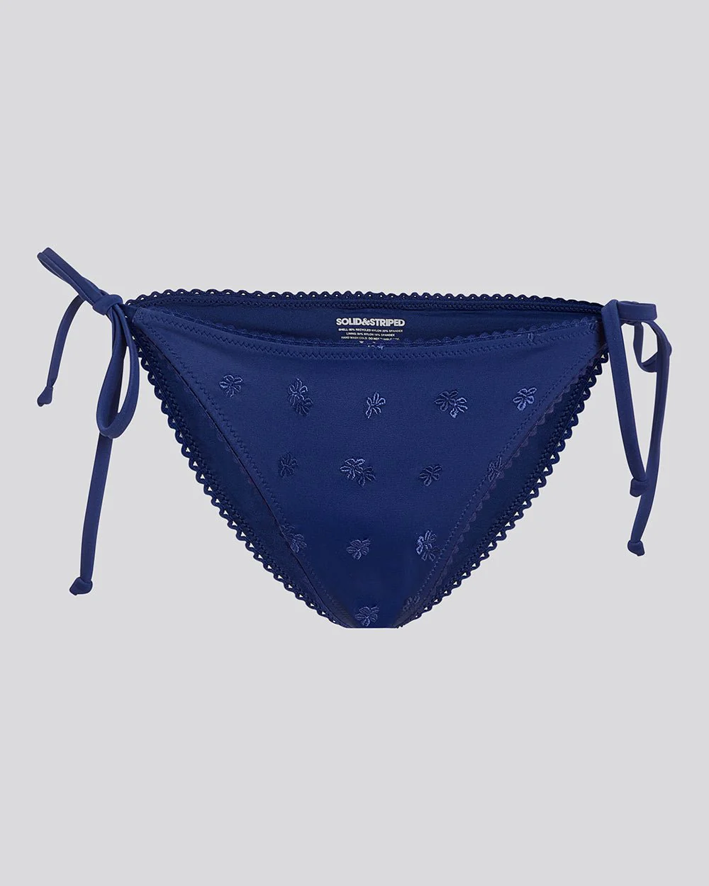 Iris Embroidered Bikini Bottom | French Navy - Image 2