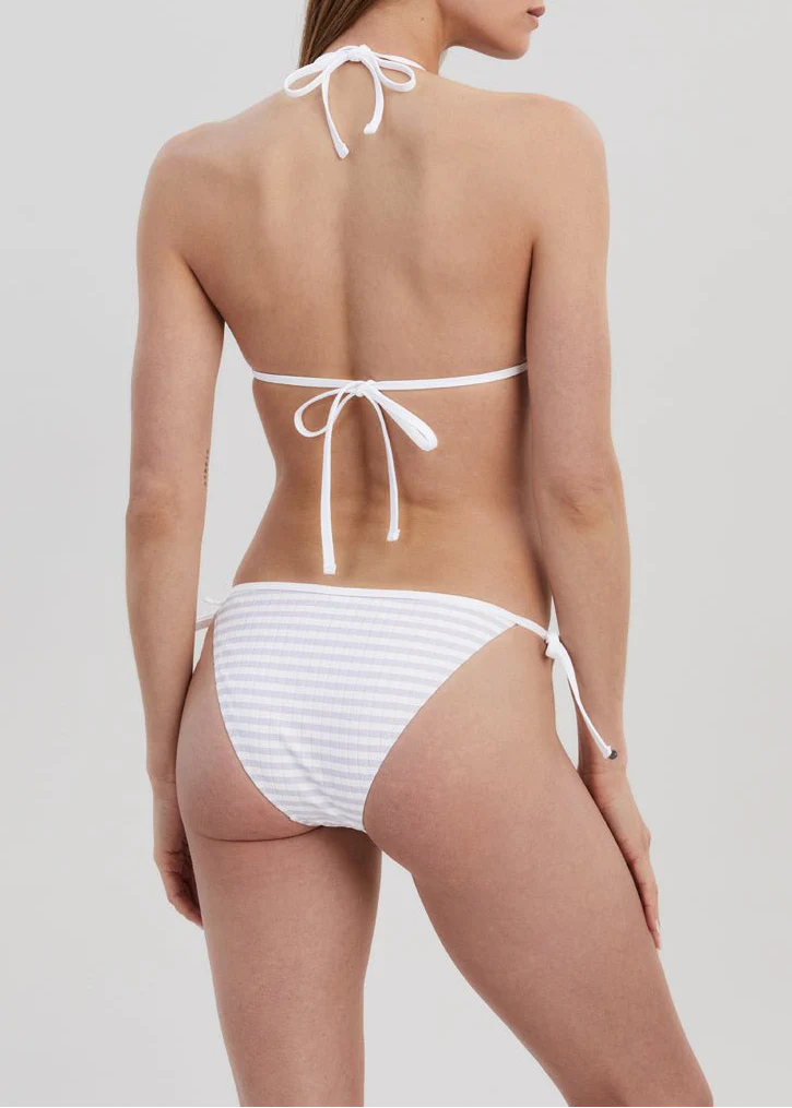 Iris Ribbed Bikini Bottom | Lilac Stripe