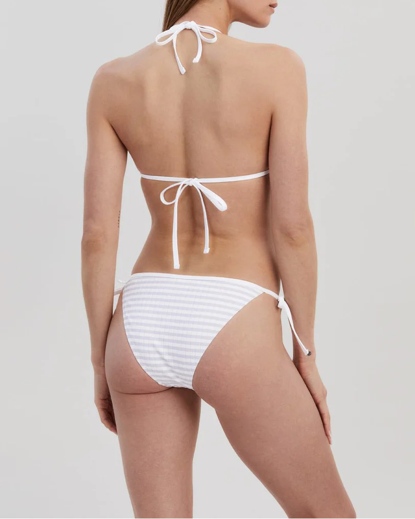 Iris Ribbed Bikini Top | Lilac Stripe - Image 2