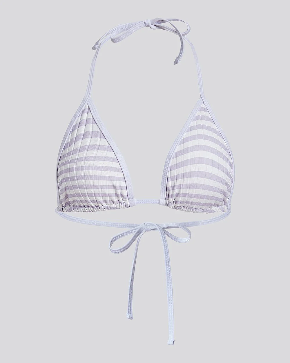 Iris Ribbed Bikini Top | Lilac Stripe - Image 5