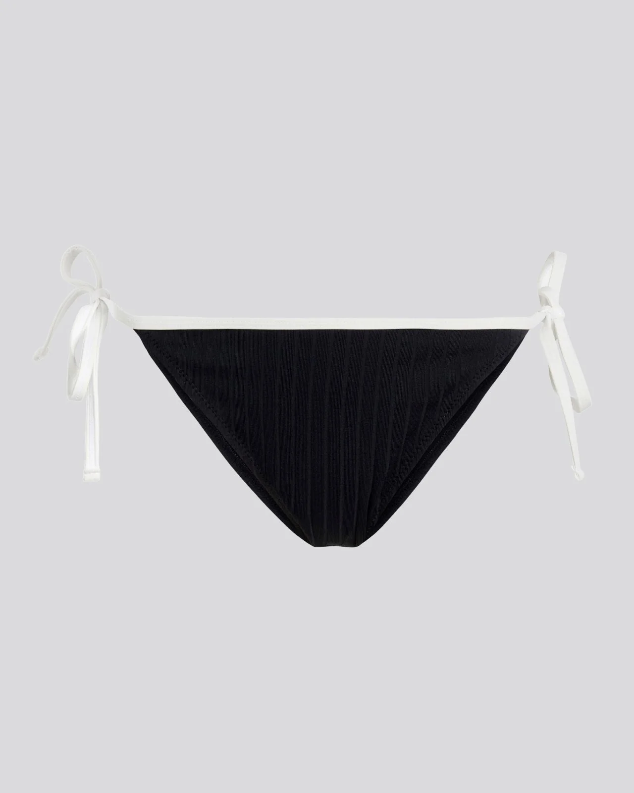 Iris Ribbed Bikini Bottom | Noir / Optic White - Image 4