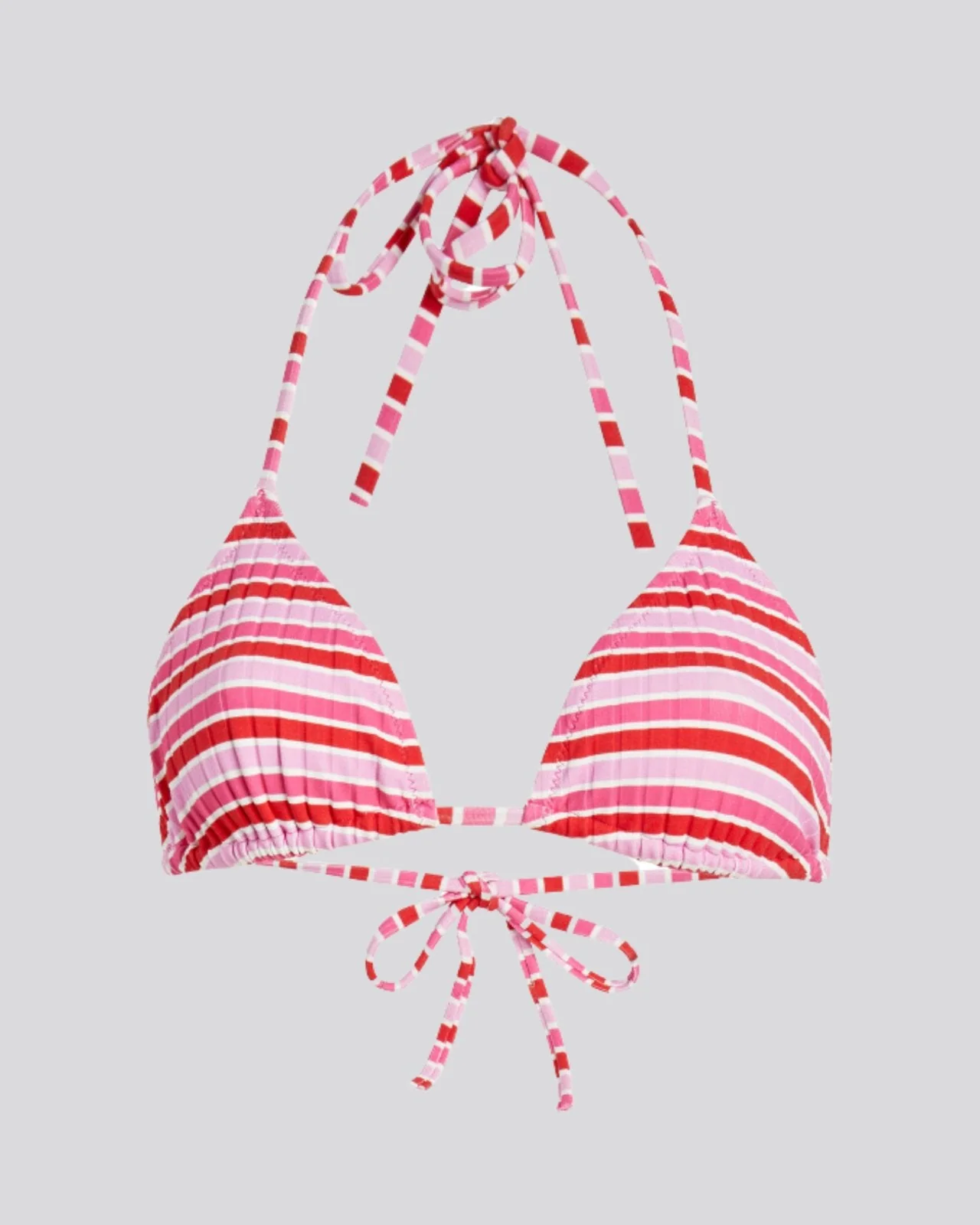 Iris Ribbed Bikini Top | Pink Multi Stripe - Image 5