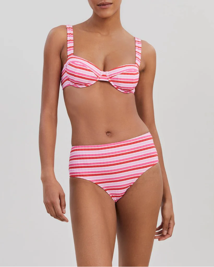 Lilo Ribbed Bikini Bottom | Pink Multi Stripe - Image 2