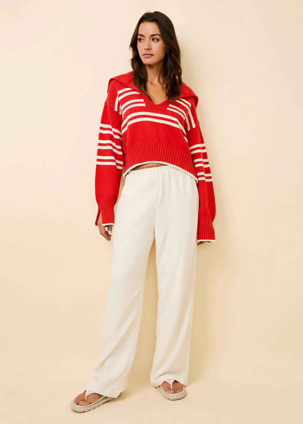 Lola Pullover Stripe | Apple Red - Image 3