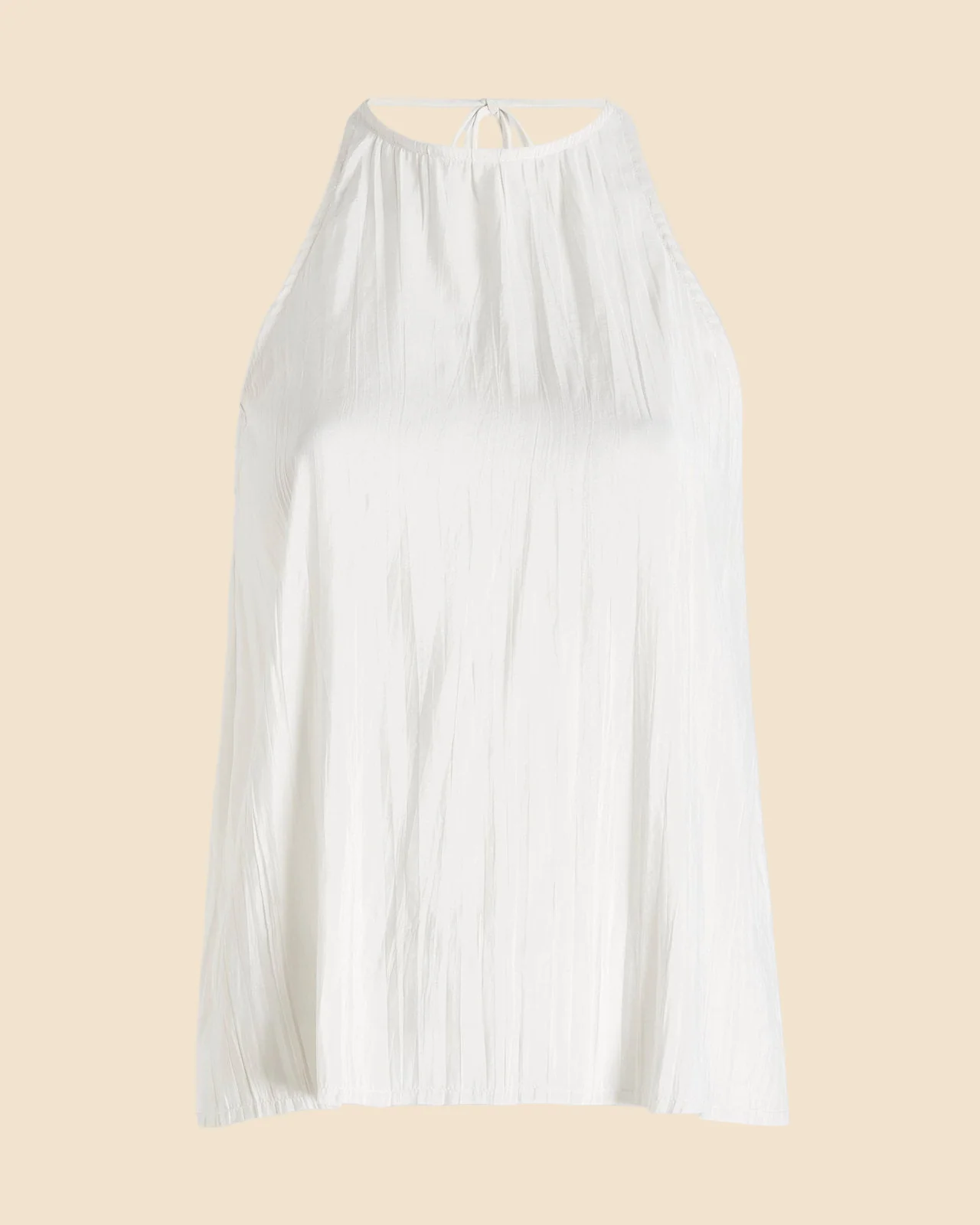Milly Sleeveless Tie Neck Top | Ecru - Image 4