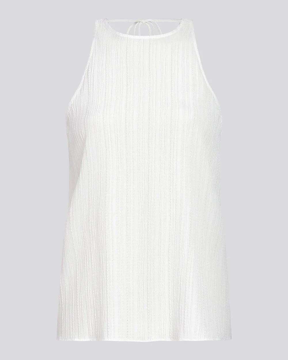 Milly Sleeveless Tie Neck Top | Optic White - Image 3