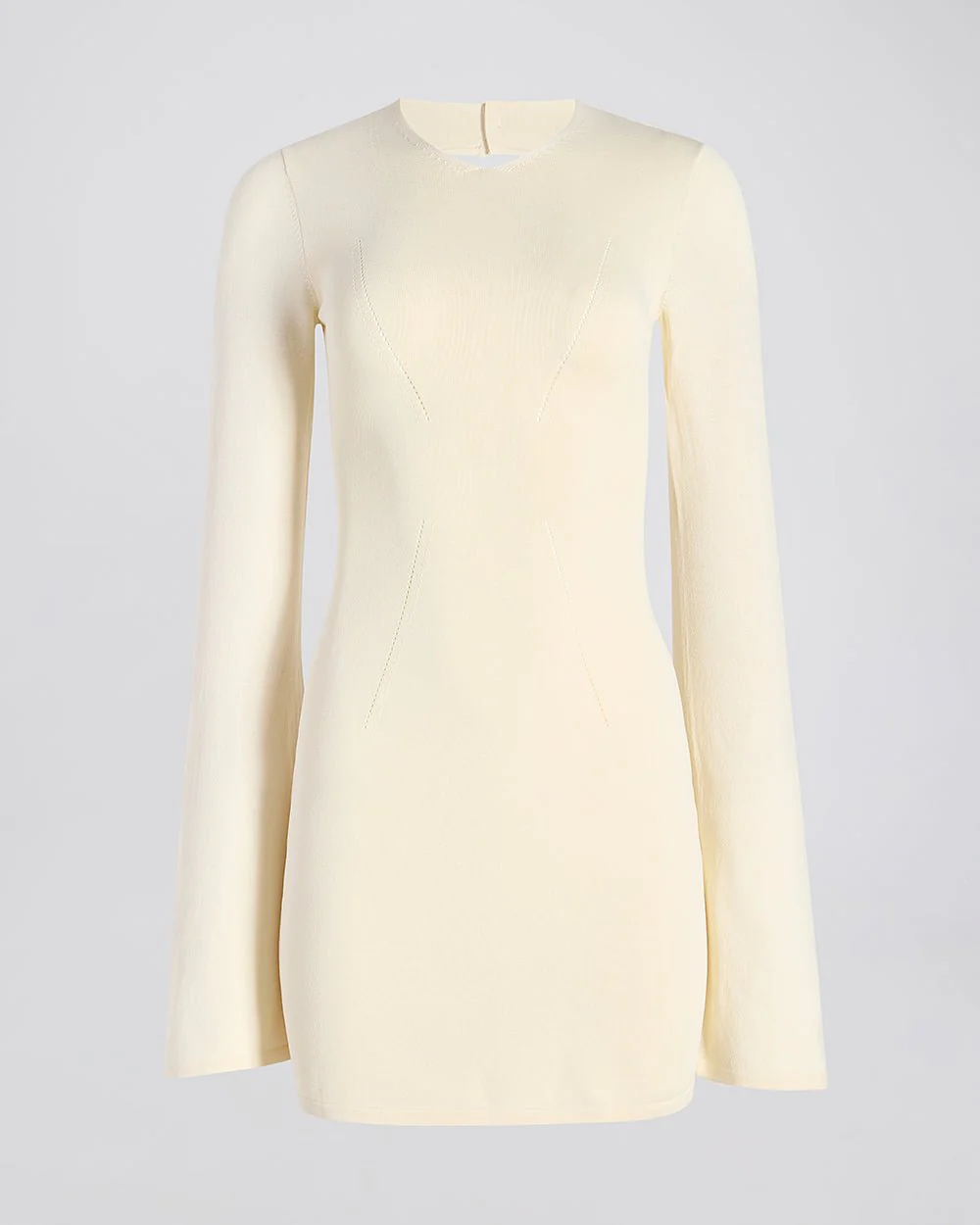 Narcia Knit Openback Mini Dress | Ecru - Image 4